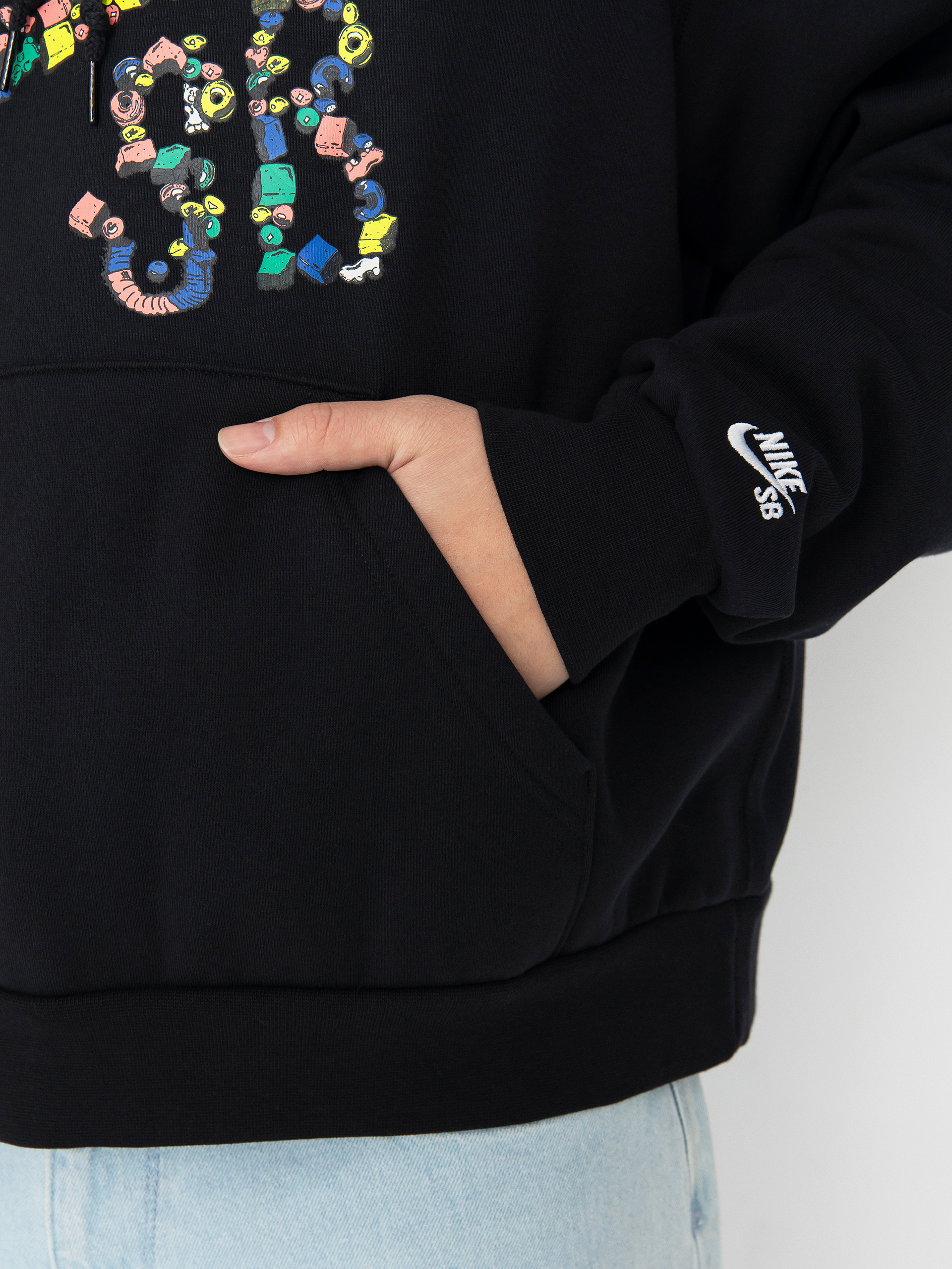 Hanorac cu glugă Nike SB Sugar High HD (black/white)