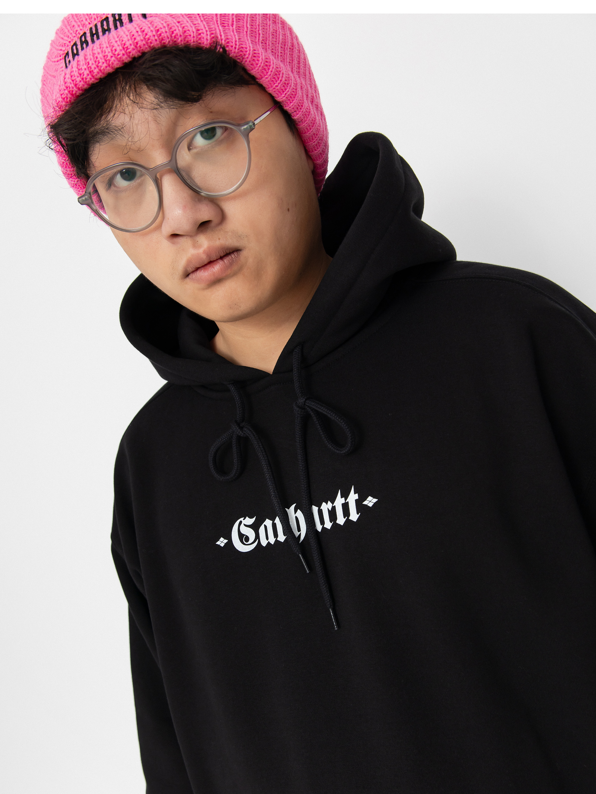 Hanorac cu glugă Carhartt WIP Greatest Hits HD (black/white)