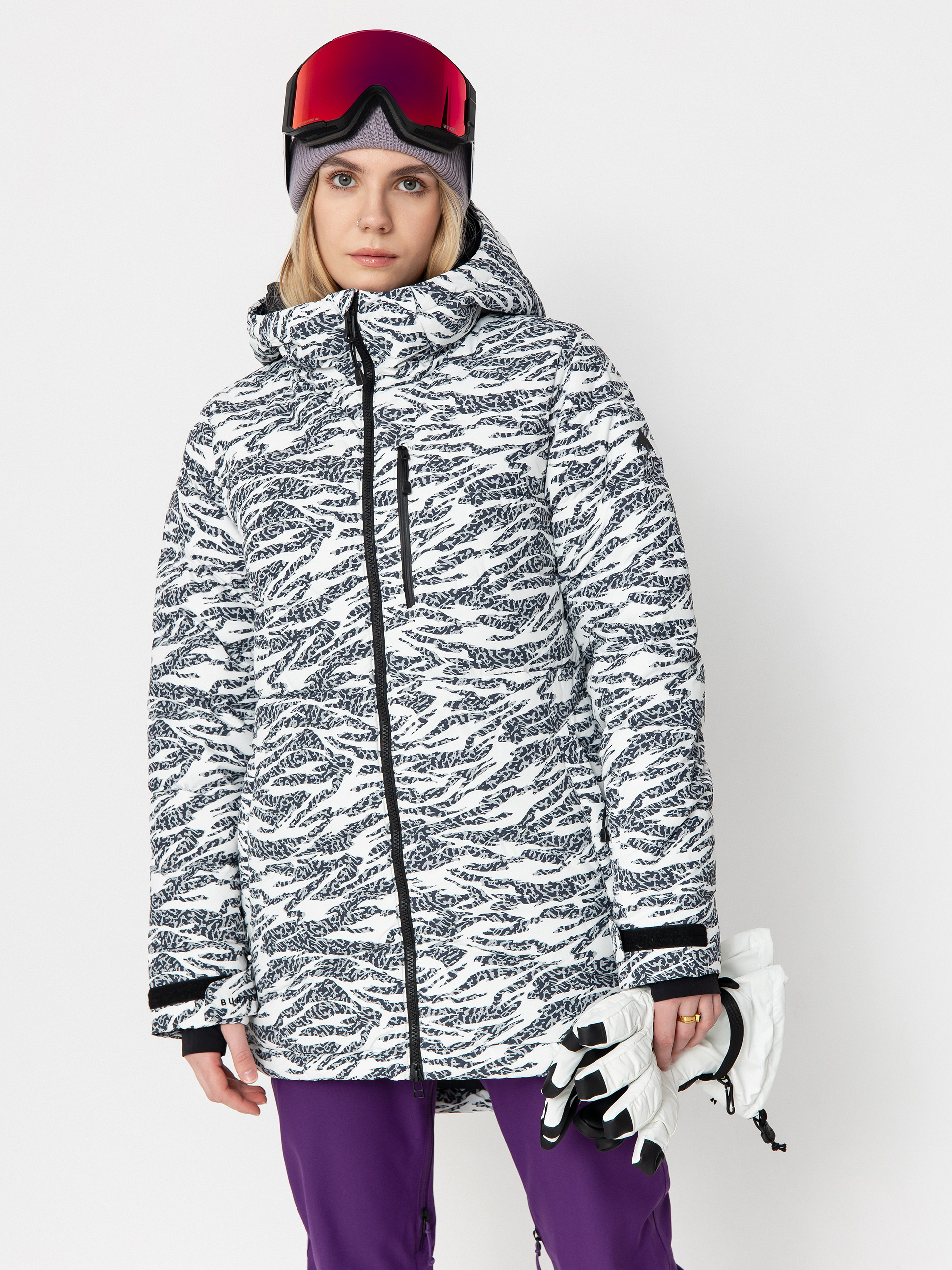 Pentru femei Geacă de snowboard Burton Loyil Down (zebra camo)