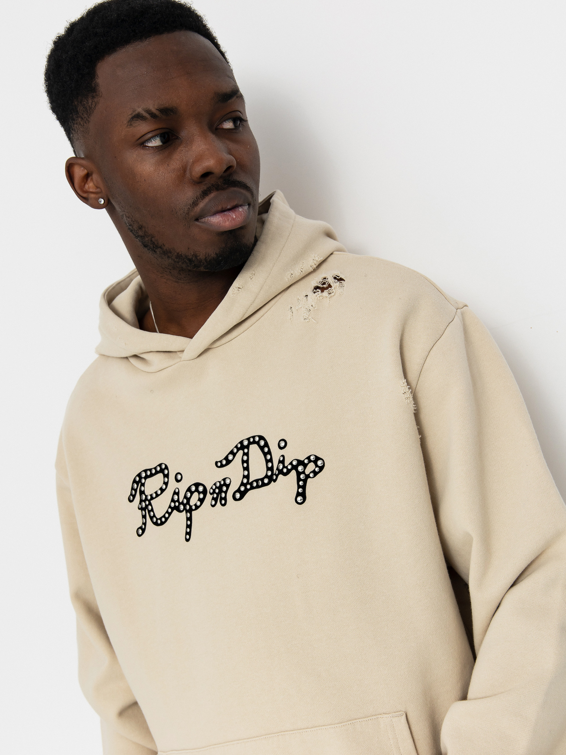 Hanorac cu glugă RipNDip Script HD (khaki)
