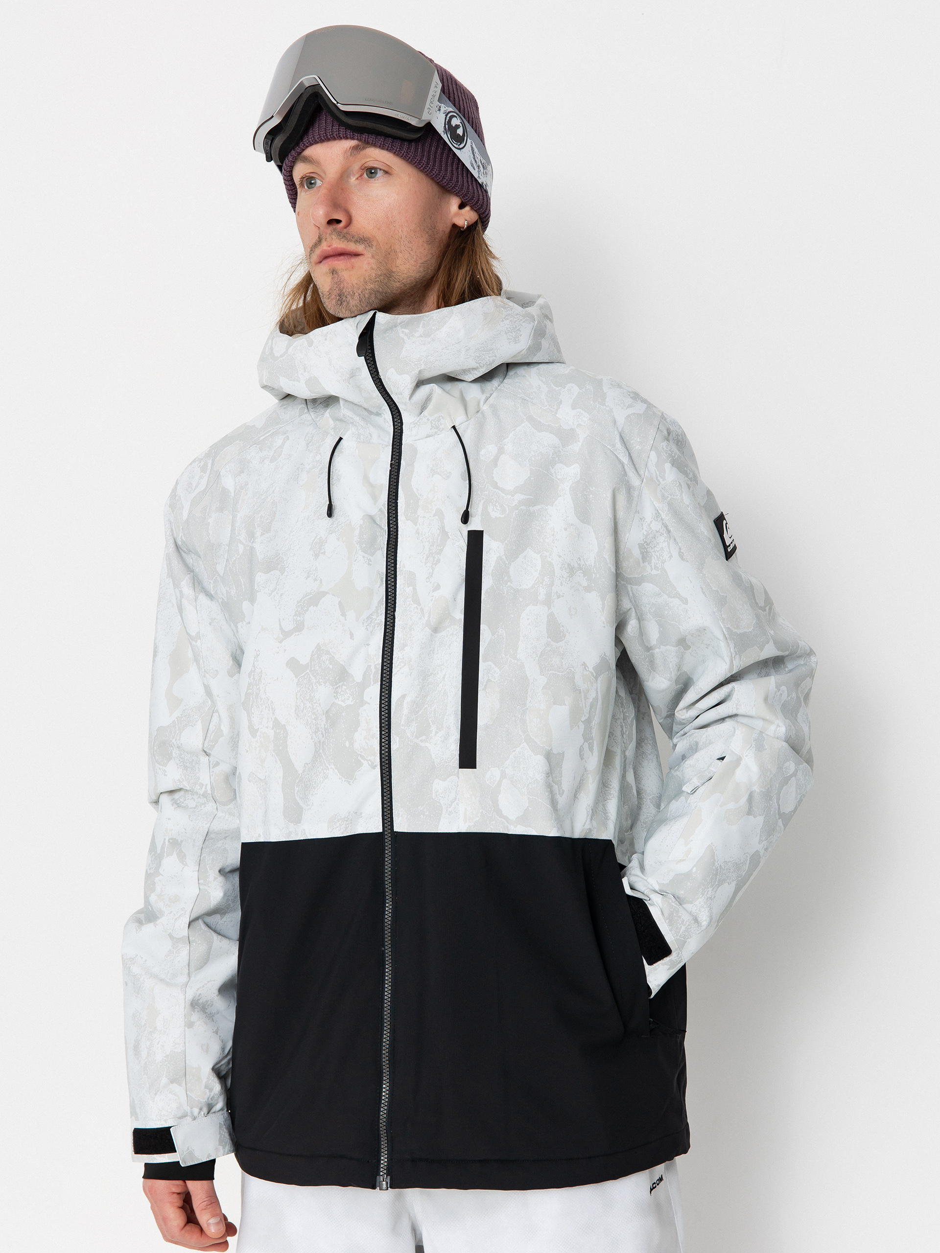 Pentru bărbați Geacă de snowboard Quiksilver Mission Printed Block (nature zoom birch)