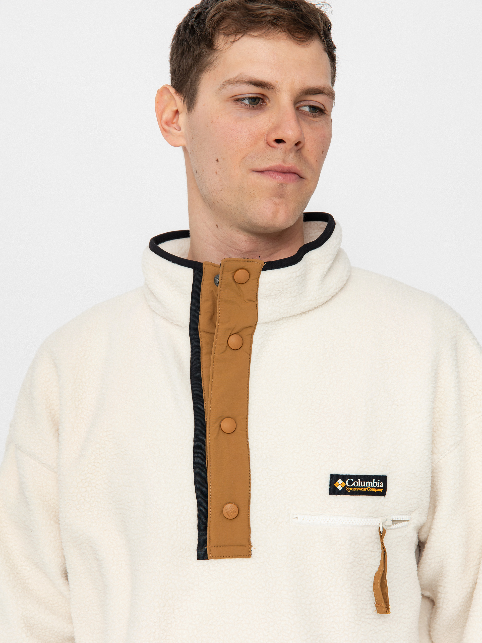 Pentru bărbați Hanorac din fleece Columbia Helvetia II Half Snap (chalk)