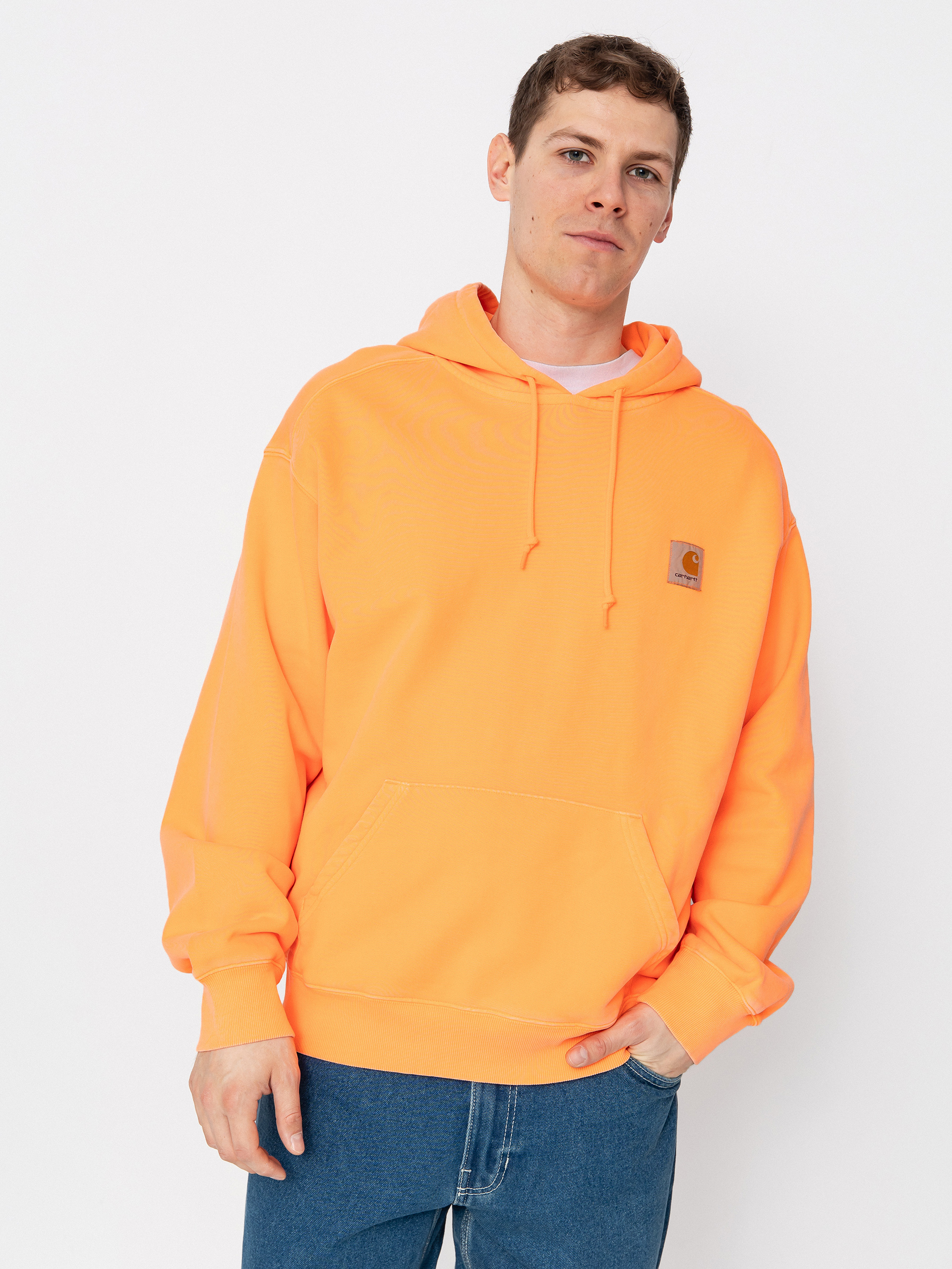 Hanorac cu glugă Carhartt WIP Industry HD (lumo orange)