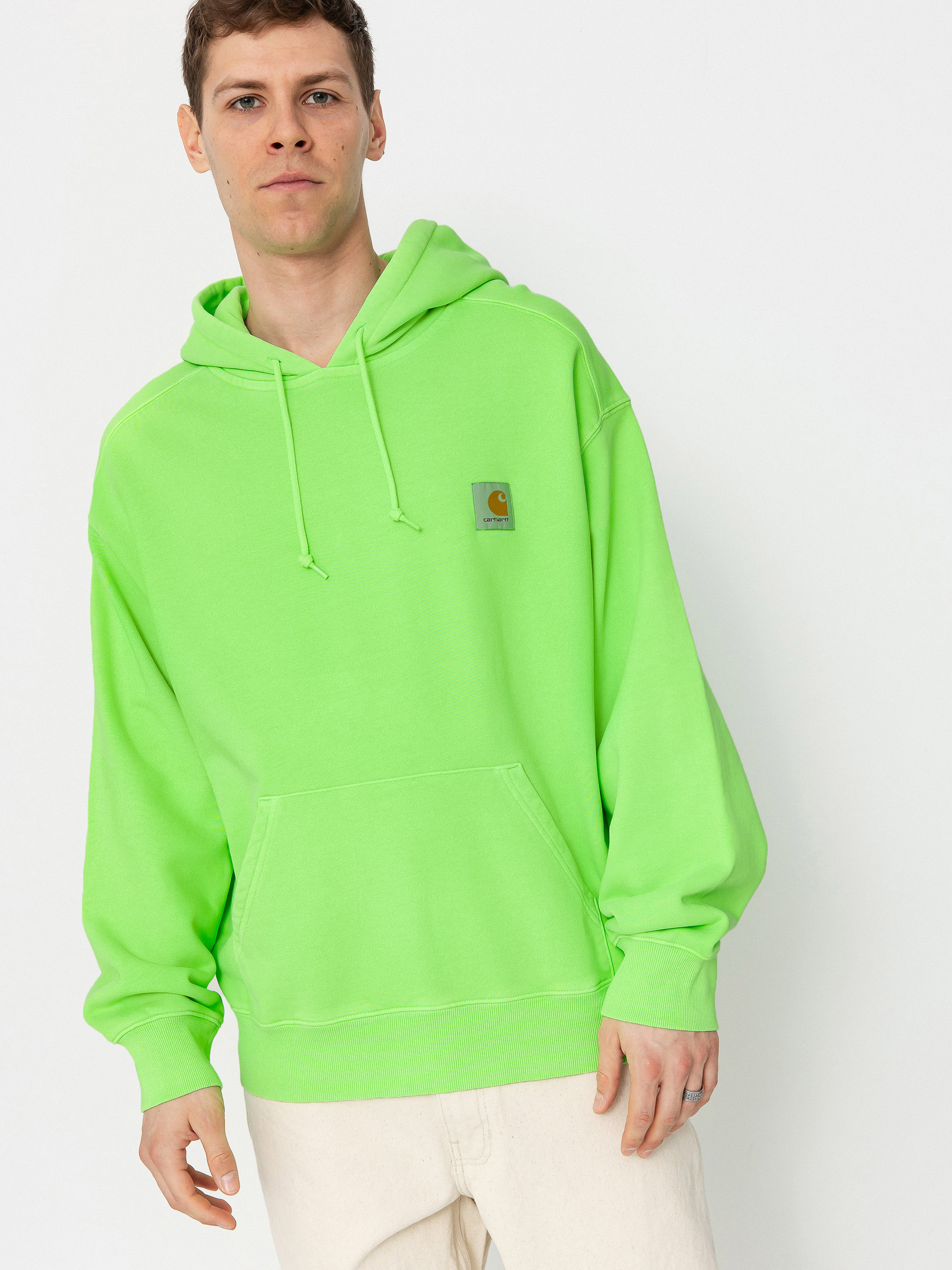 Hanorac cu glugu0103 Carhartt WIP Industry HD (lumo green)