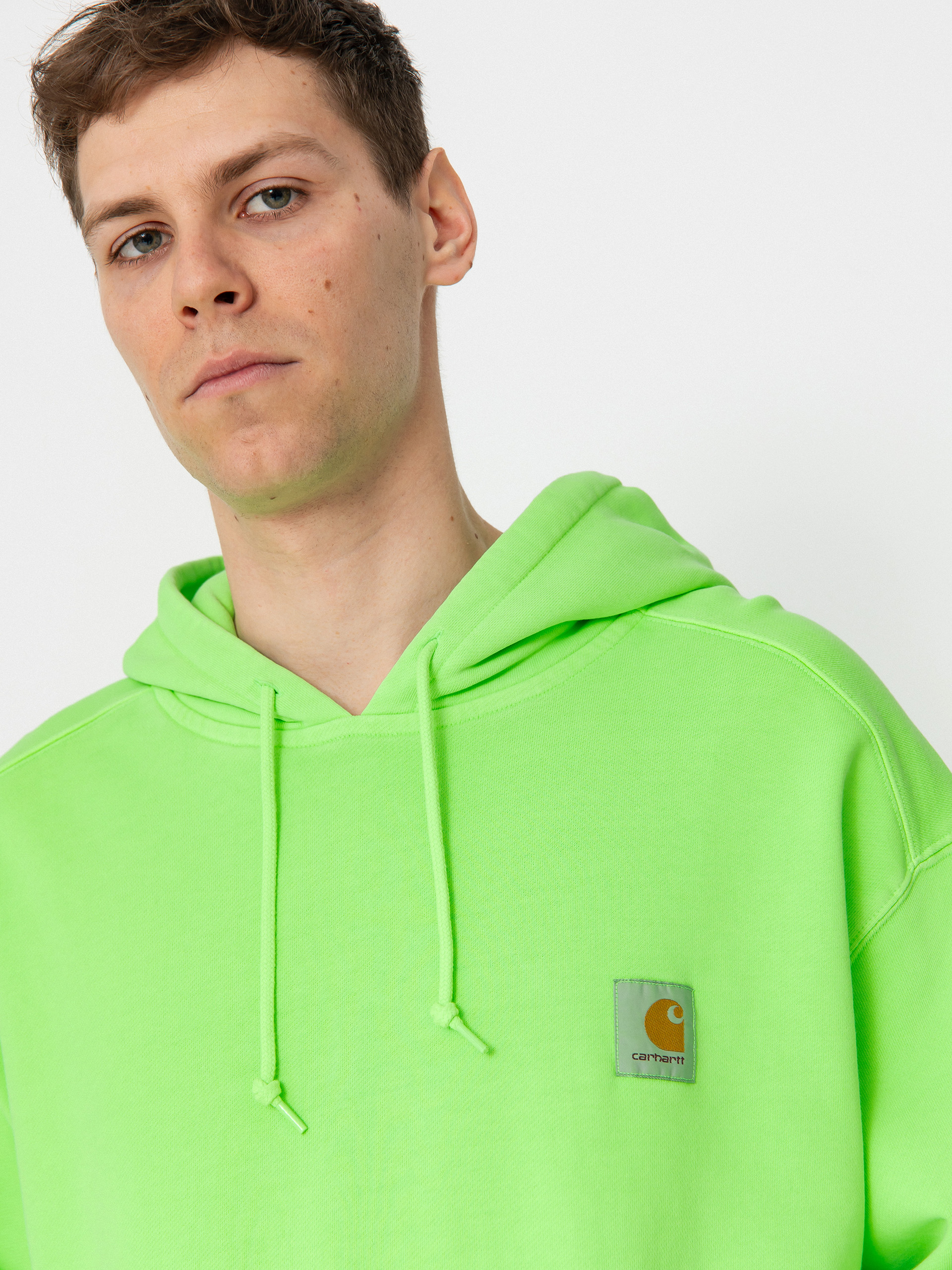 Hanorac cu glugă Carhartt WIP Industry HD (lumo green)
