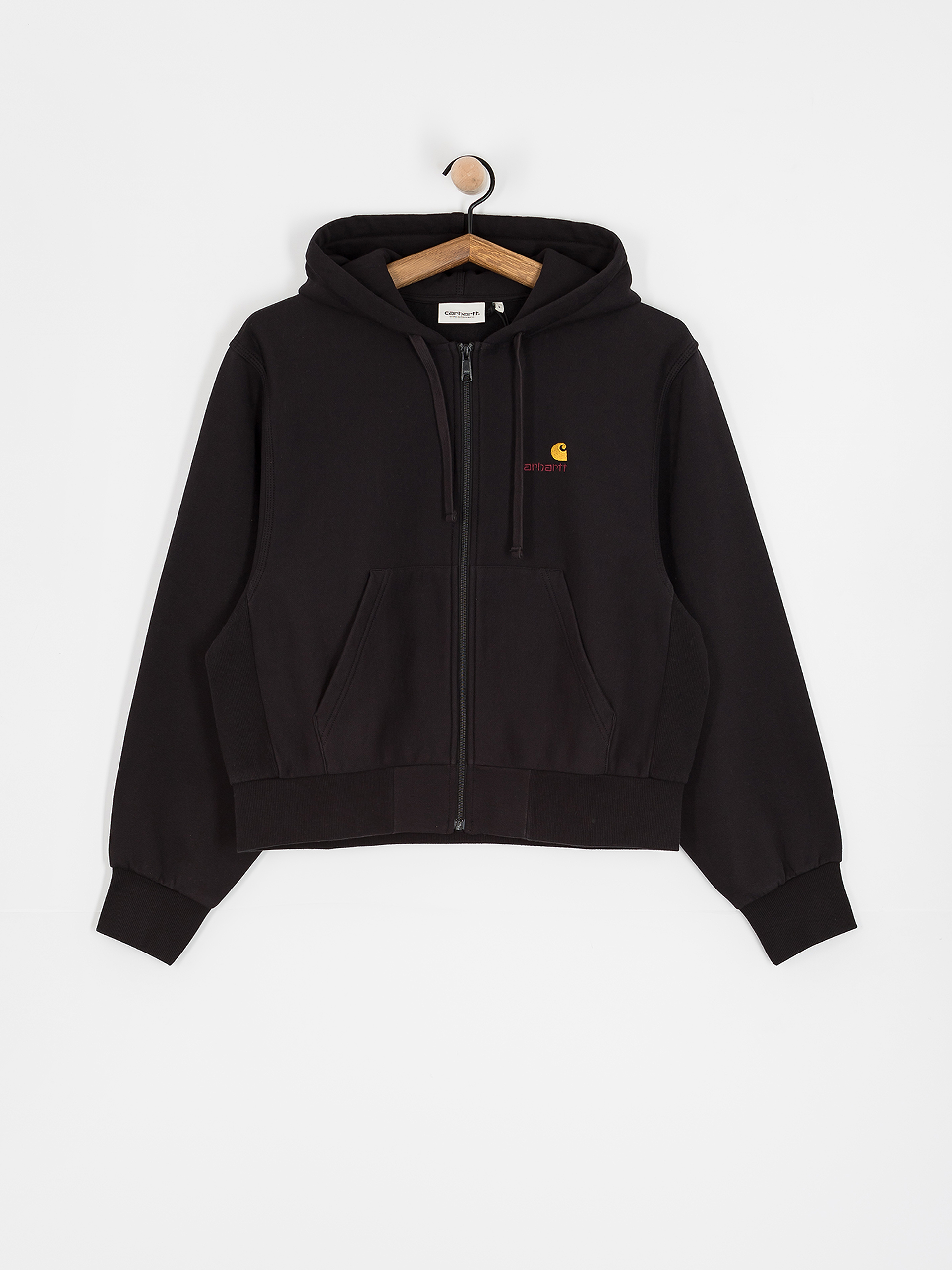 Hanorac cu glugă Carhartt WIP American Script ZHD Wmn (black)