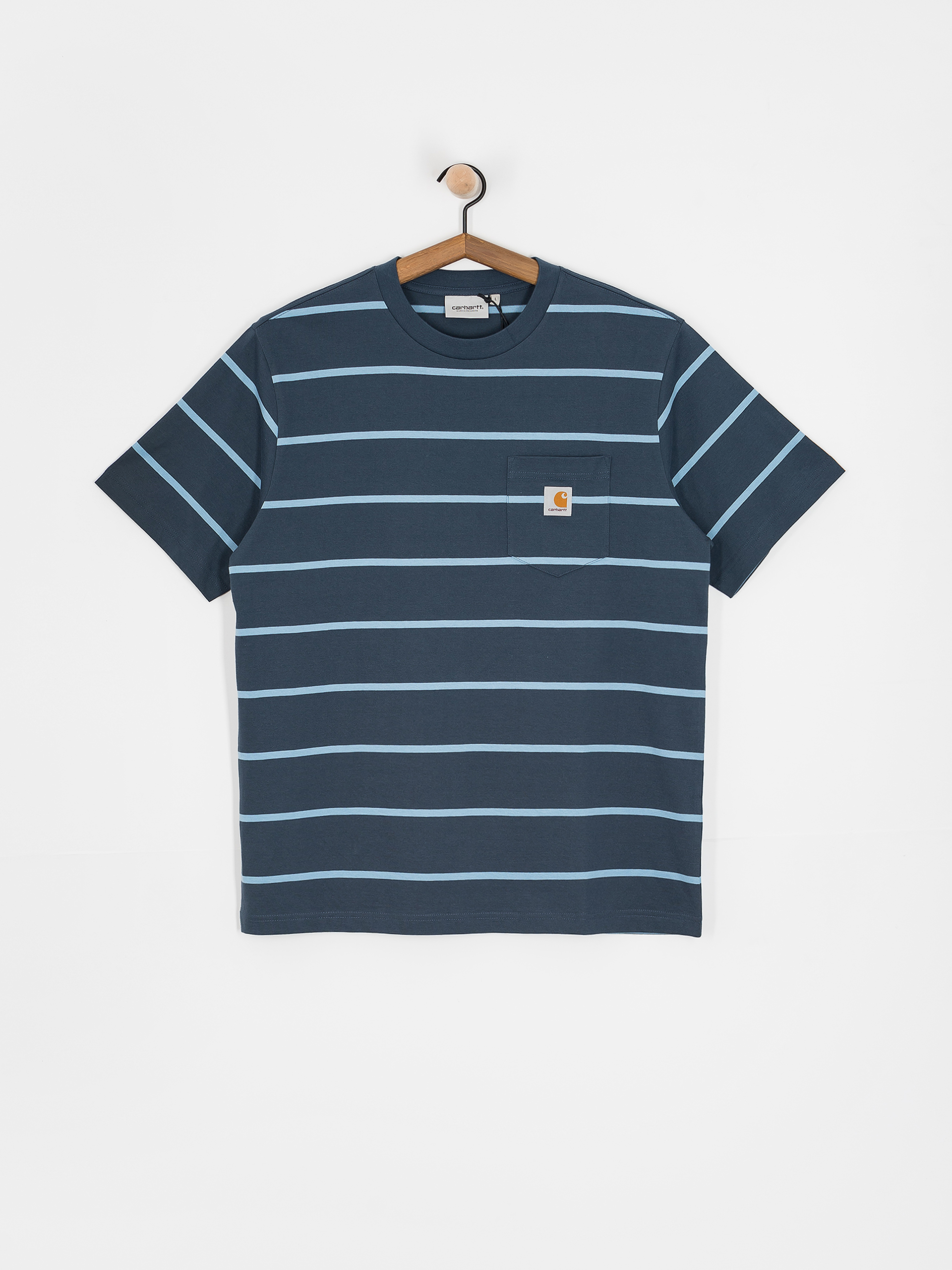 Tricou Carhartt WIP Aiken Pocket (aiken stripe/dusky blue)