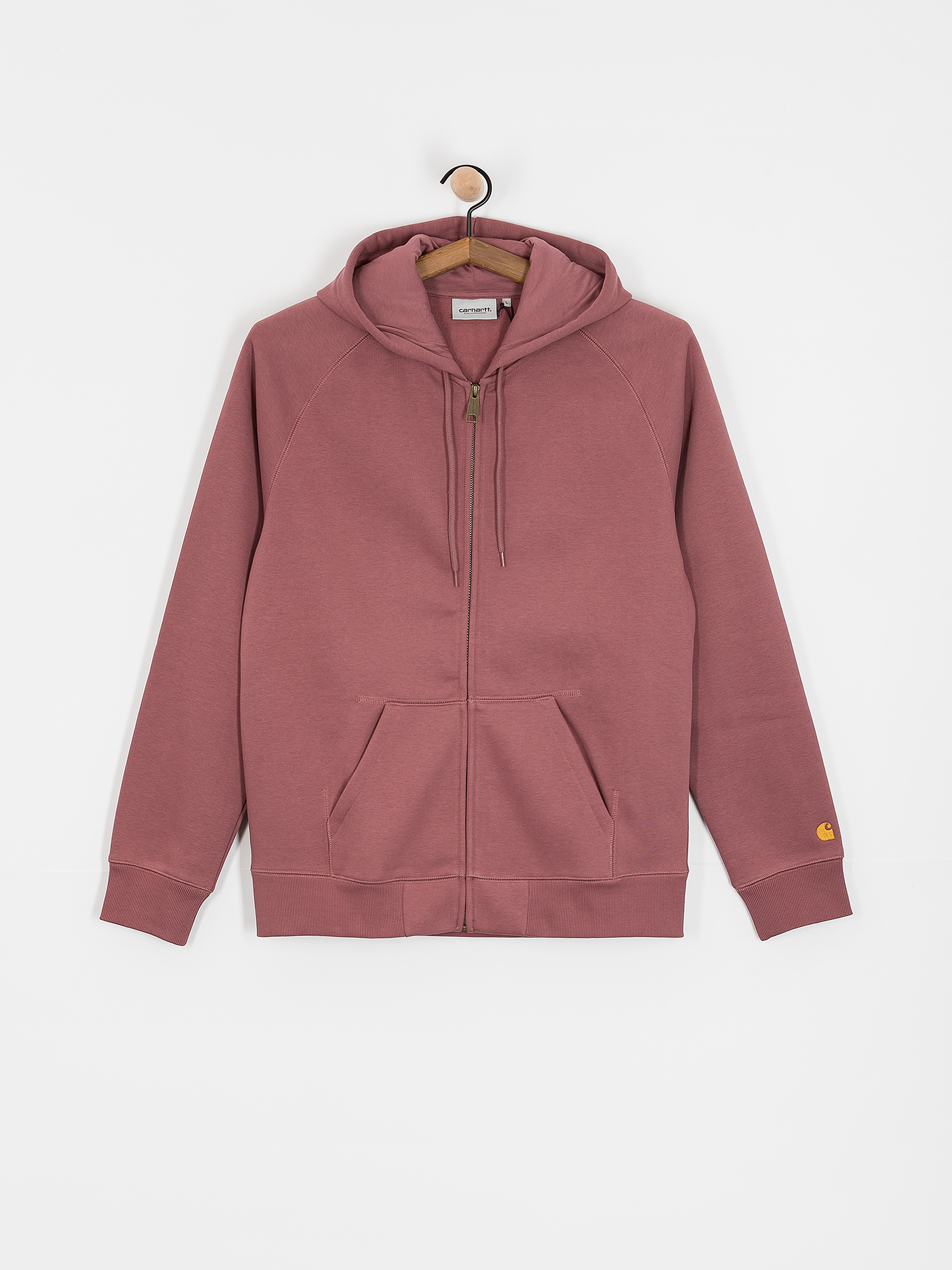 Hanorac cu glugă Carhartt WIP Chase ZHD (dusky pink/gold)