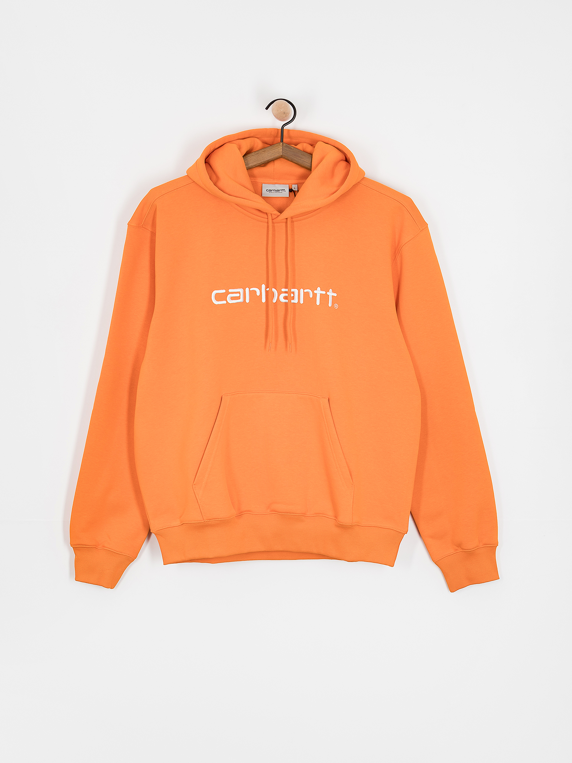 Hanorac cu glugă Carhartt WIP Carhartt HD (pumpkin/white)