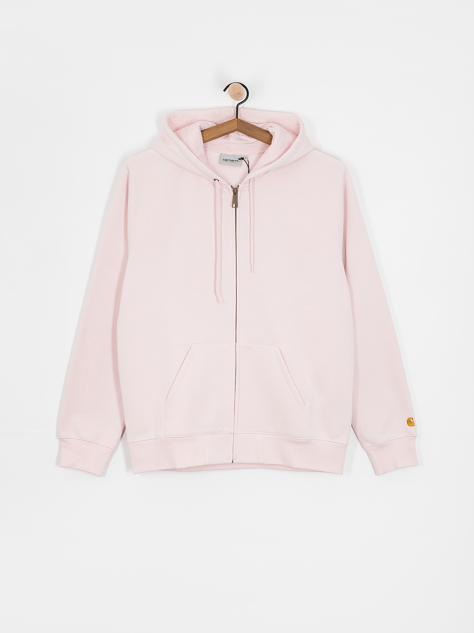 Hanorac cu glugă Carhartt WIP Chase ZHD (air pink/gold)