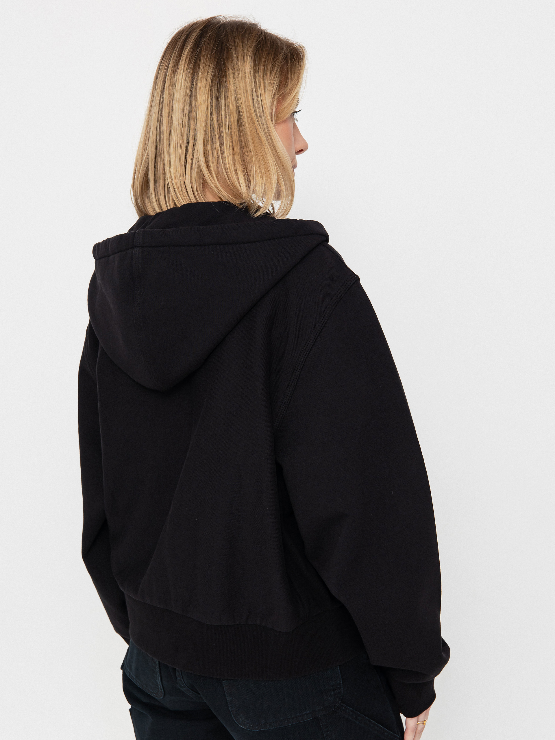 Hanorac cu glugă Carhartt WIP American Script ZHD Wmn (black)