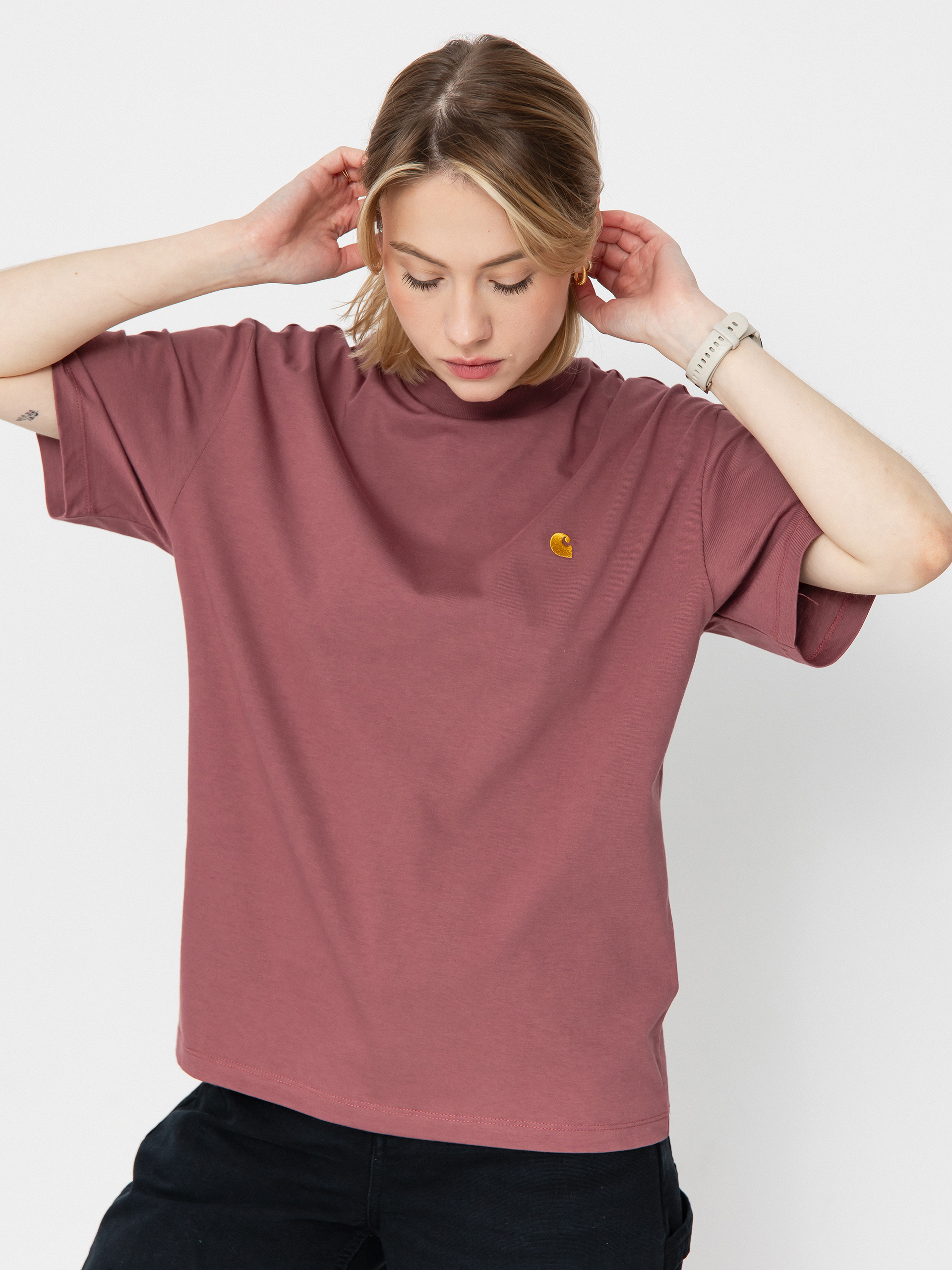 Tricou Carhartt WIP Chase Wmn (dusky pink/gold)
