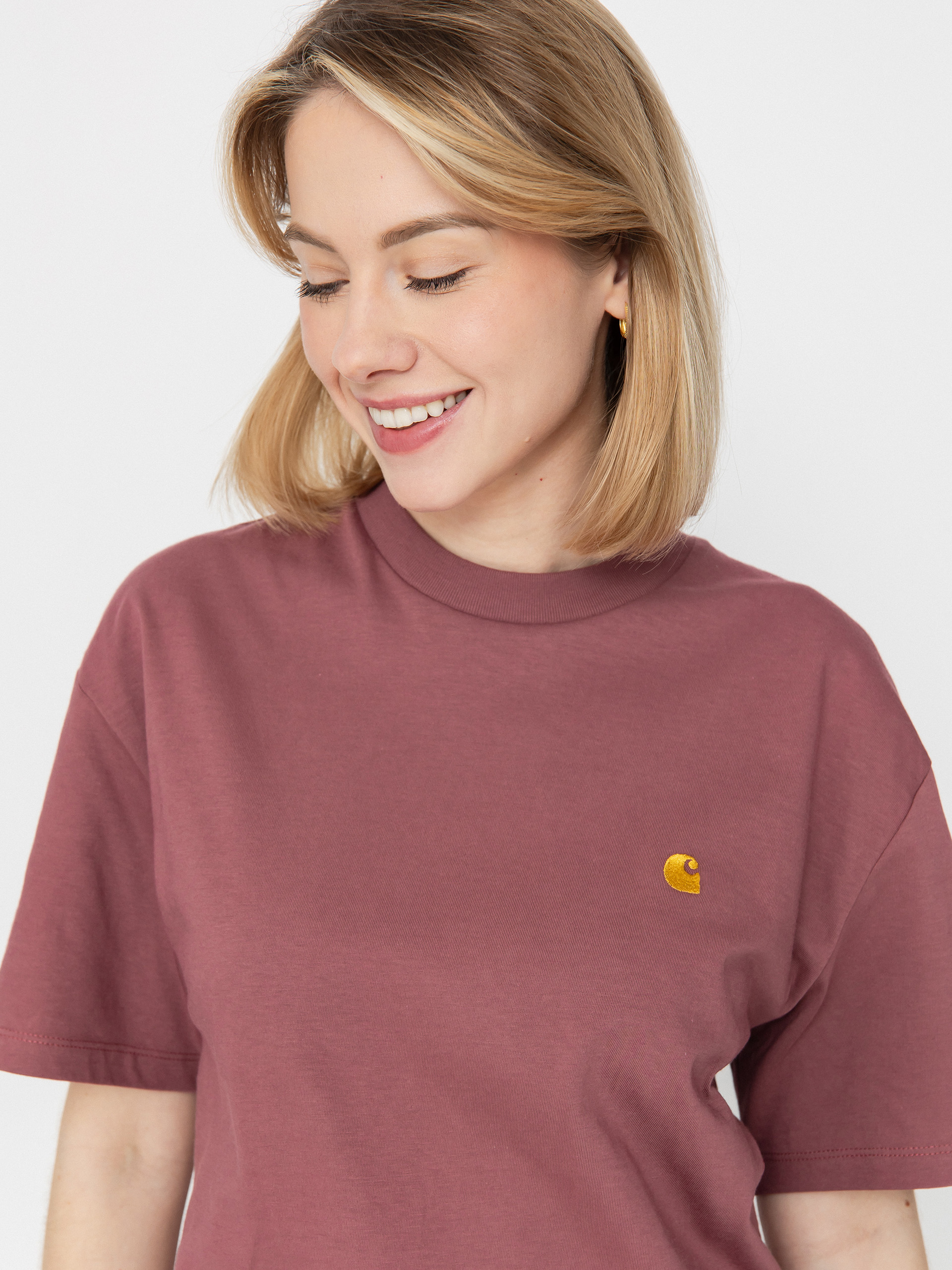Tricou Carhartt WIP Chase Wmn (dusky pink/gold)