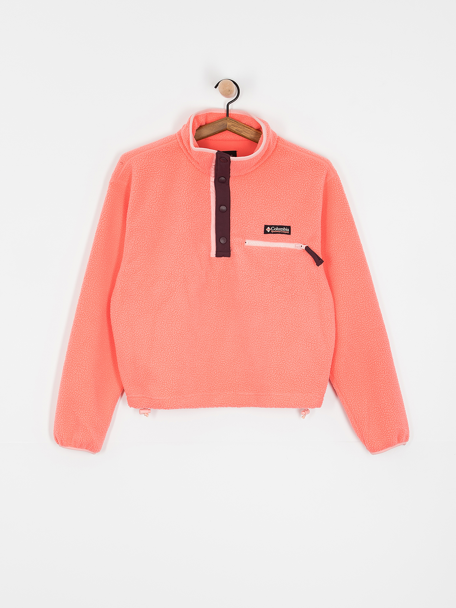 Hanorac din fleece Columbia Helvetia II Cropped Half Snap Wmn (alpenglow)