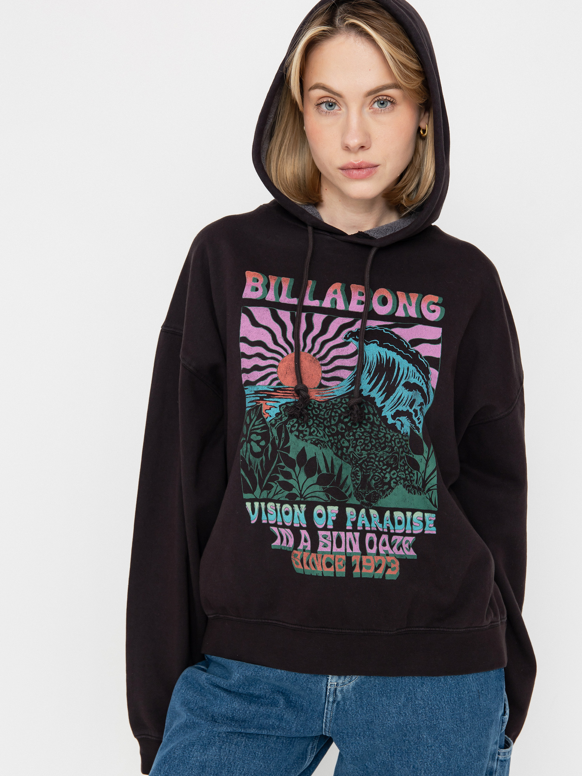 Hanorac cu glugă Billabong Keep It Up HD Wmn (black sands)
