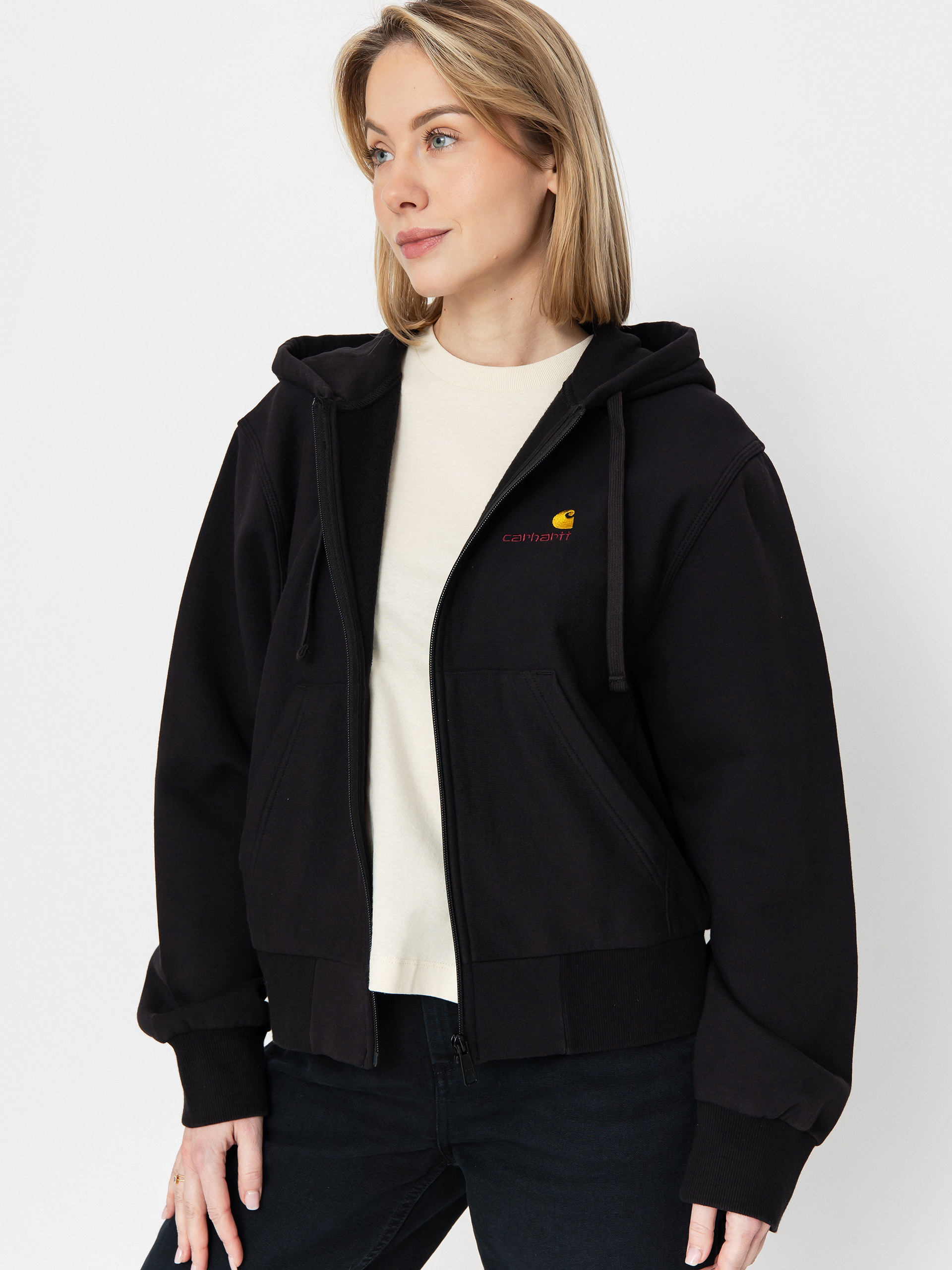Hanorac cu glugu0103 Carhartt WIP American Script ZHD Wmn (black)