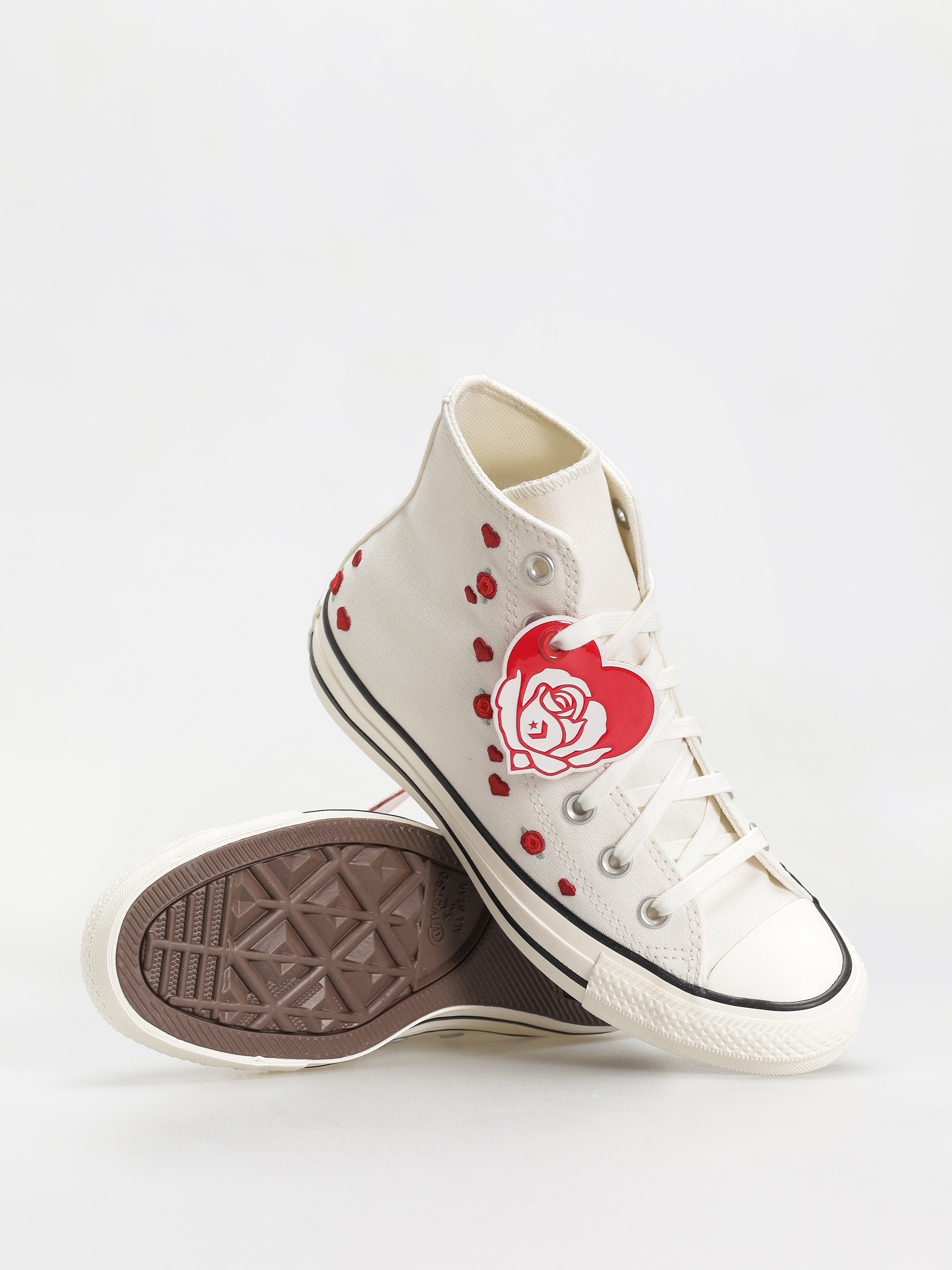 Teniși Converse Chuck Taylor All Star Hi Wmn (vintage white/red/egret)