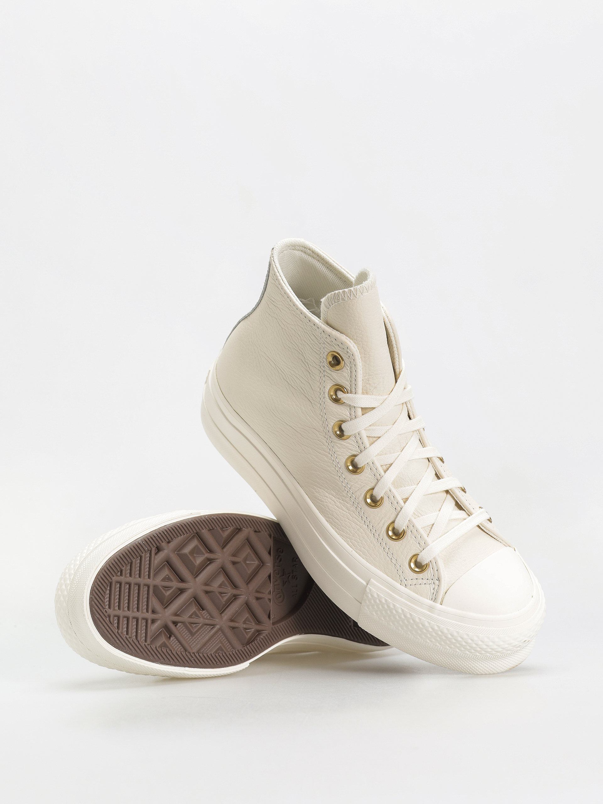 Teniși Converse Chuck Taylor All Star Lift Hi Wmn (egret/egret/gold)