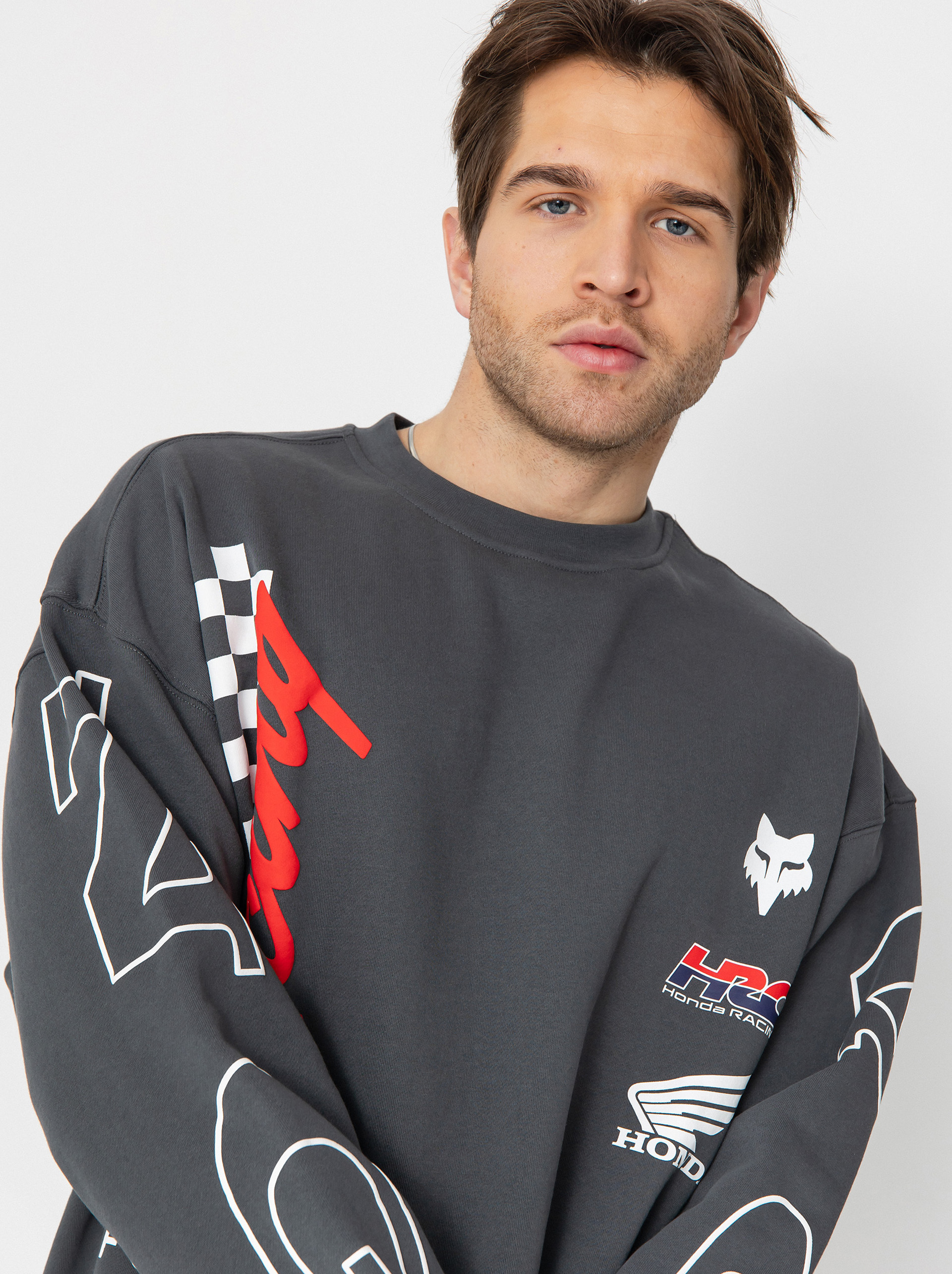 Hanorac cu glugă Fox Crew Oversized HD (dark shadow)