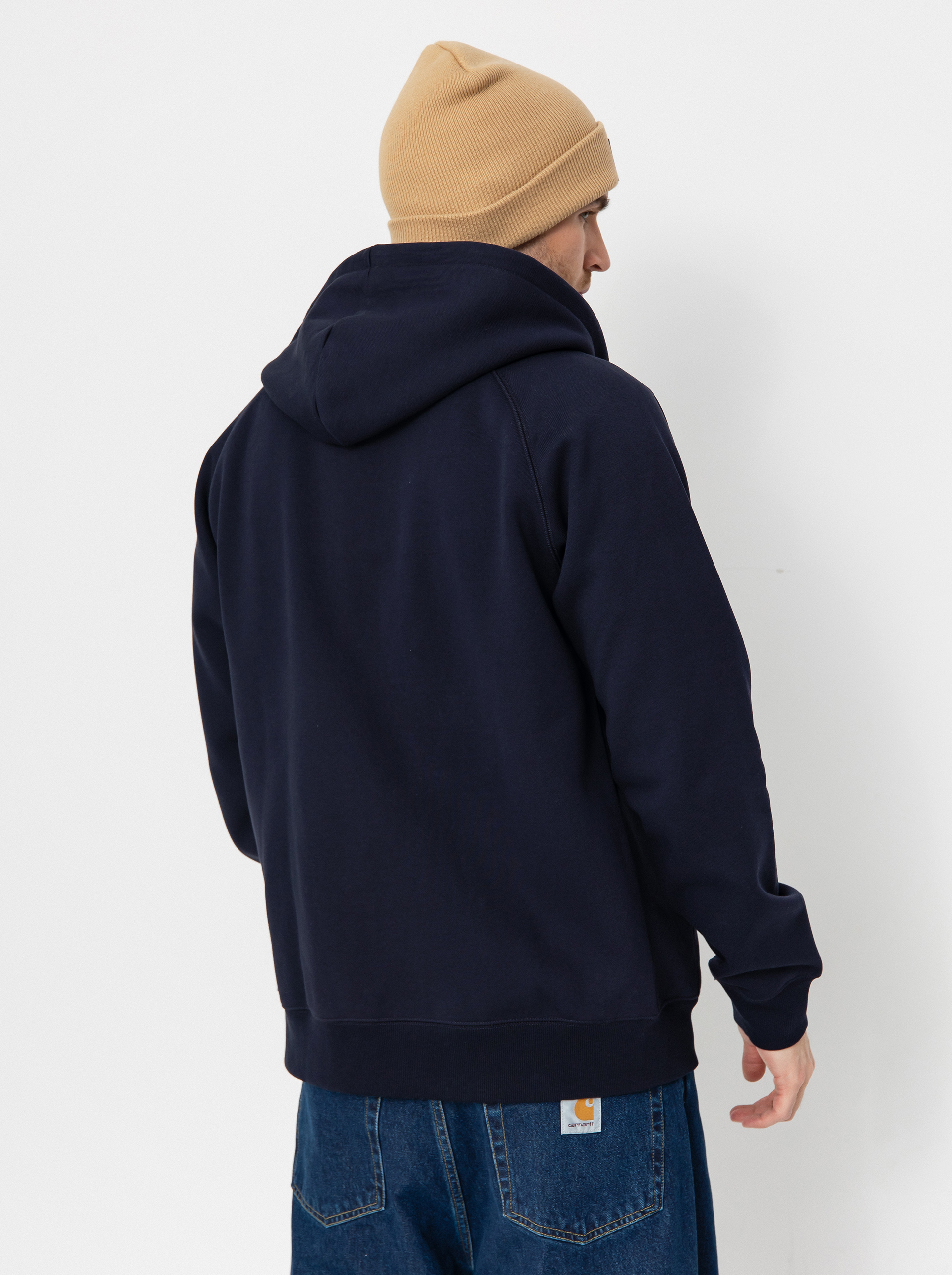 Hanorac cu glugă Carhartt WIP Chase ZHD (dark navy/gold)
