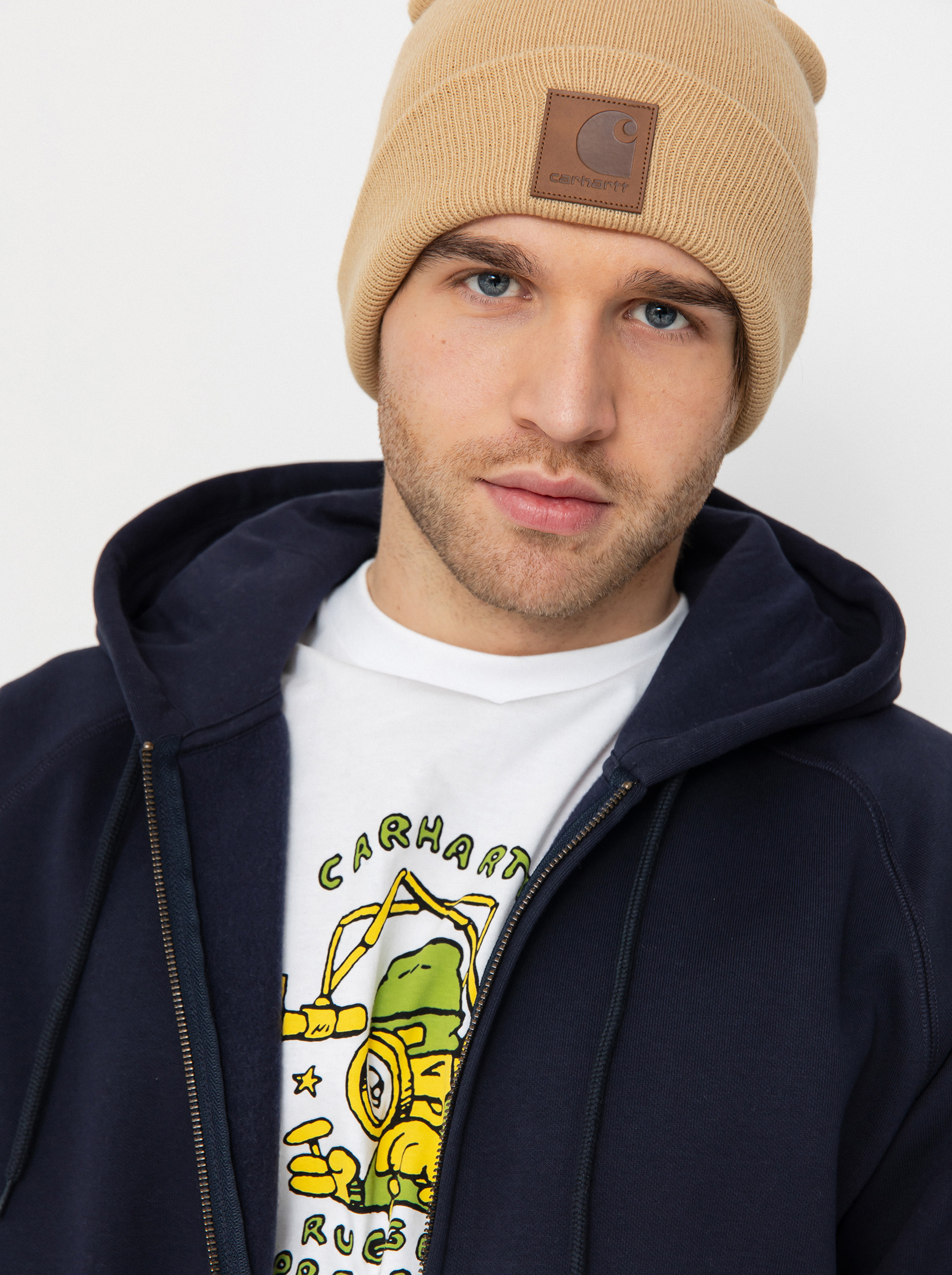 Hanorac cu glugă Carhartt WIP Chase ZHD (dark navy/gold)