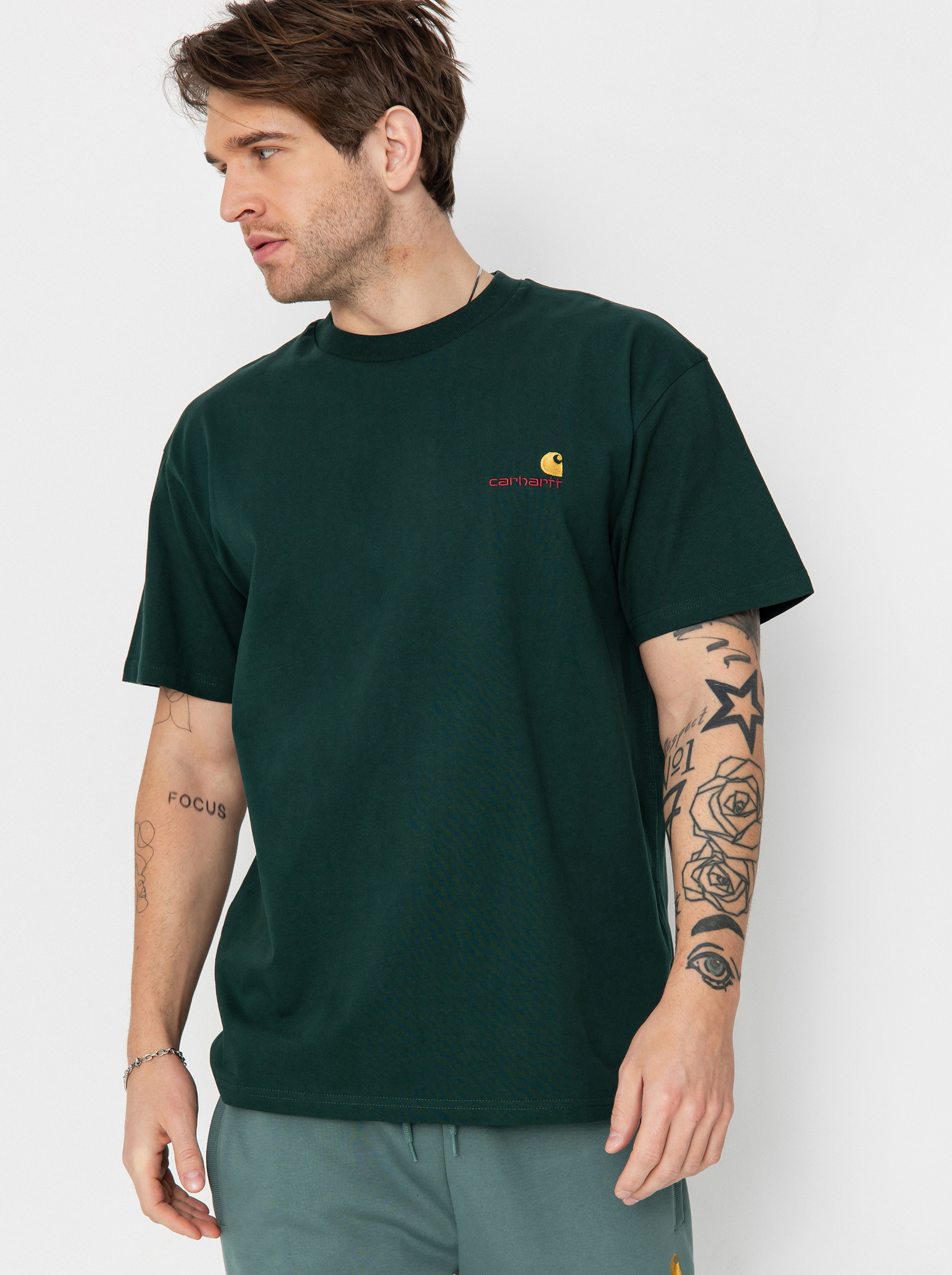 Tricou Carhartt WIP American Script (conifer)