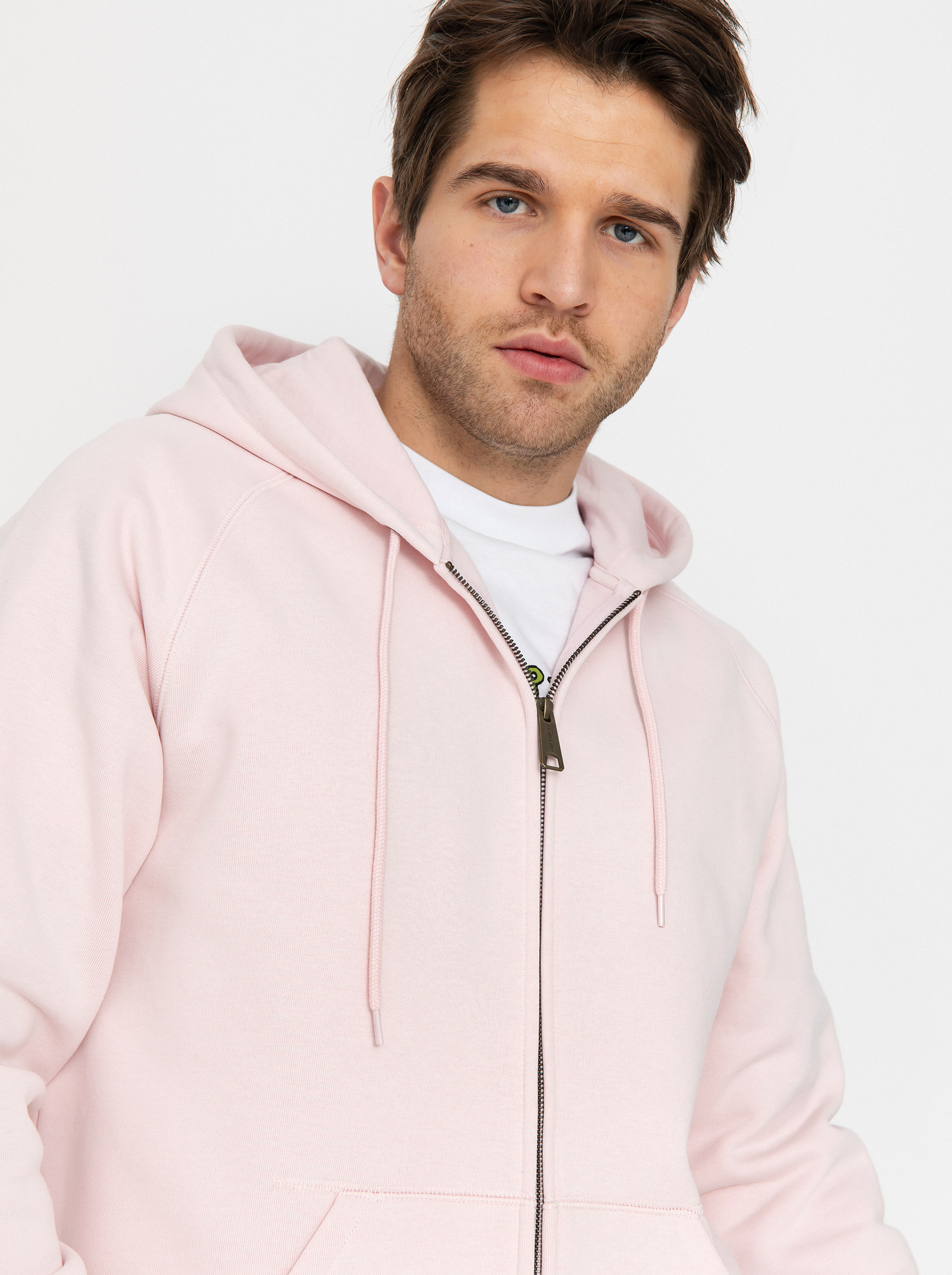 Hanorac cu glugă Carhartt WIP Chase ZHD (air pink/gold)