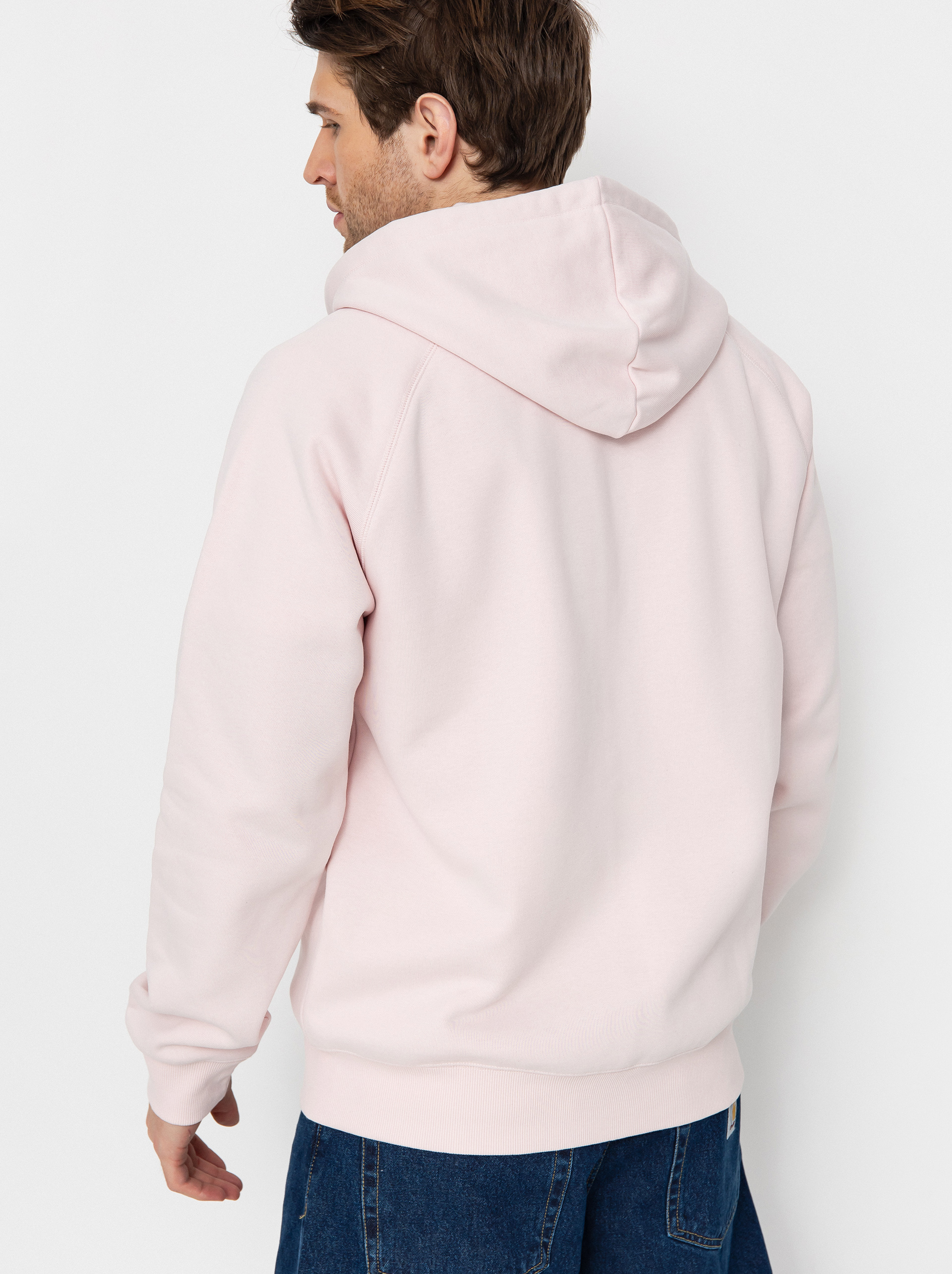 Hanorac cu glugă Carhartt WIP Chase ZHD (air pink/gold)