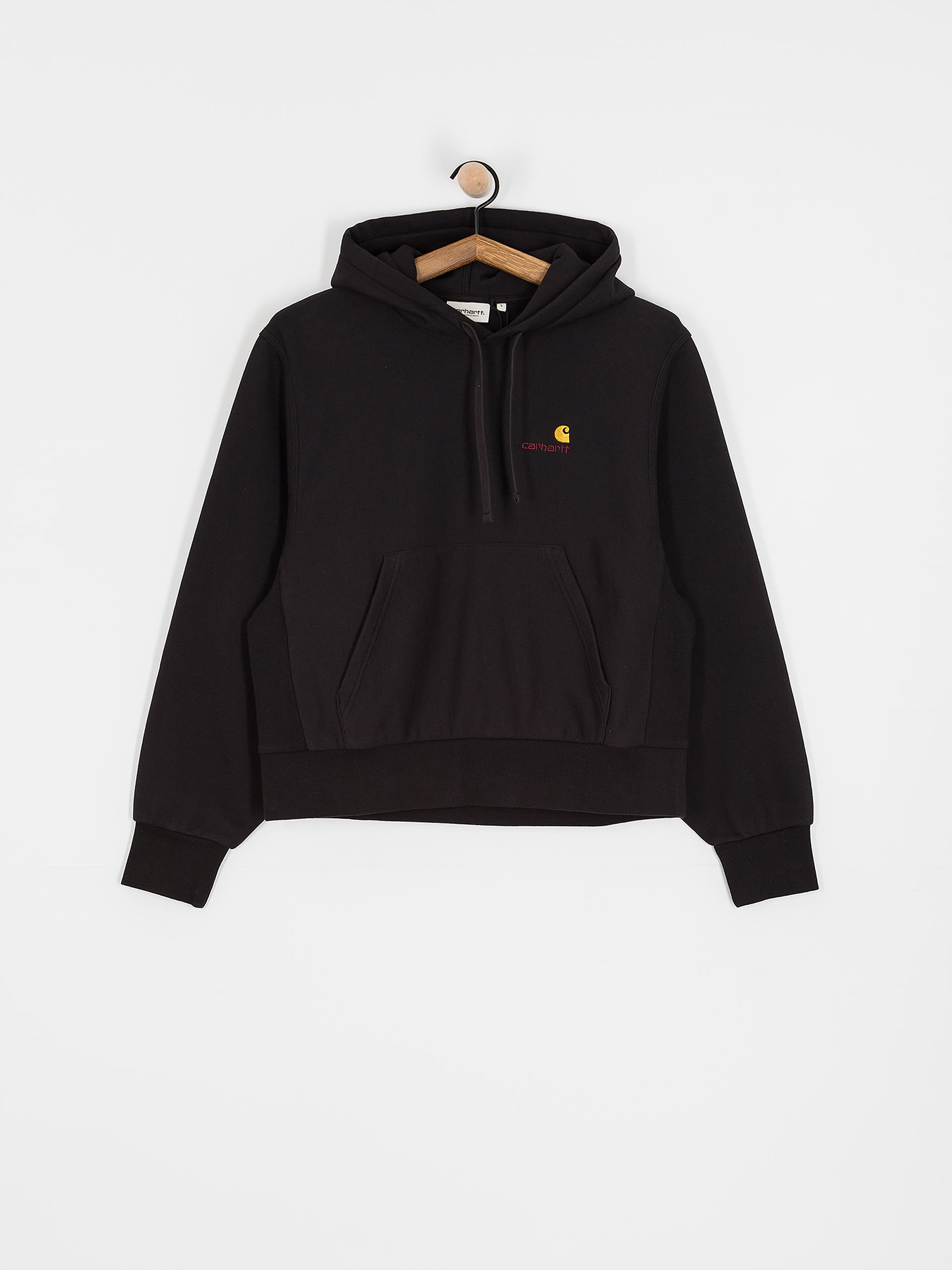 Hanorac cu glugă Carhartt WIP American Script HD Wmn (black)