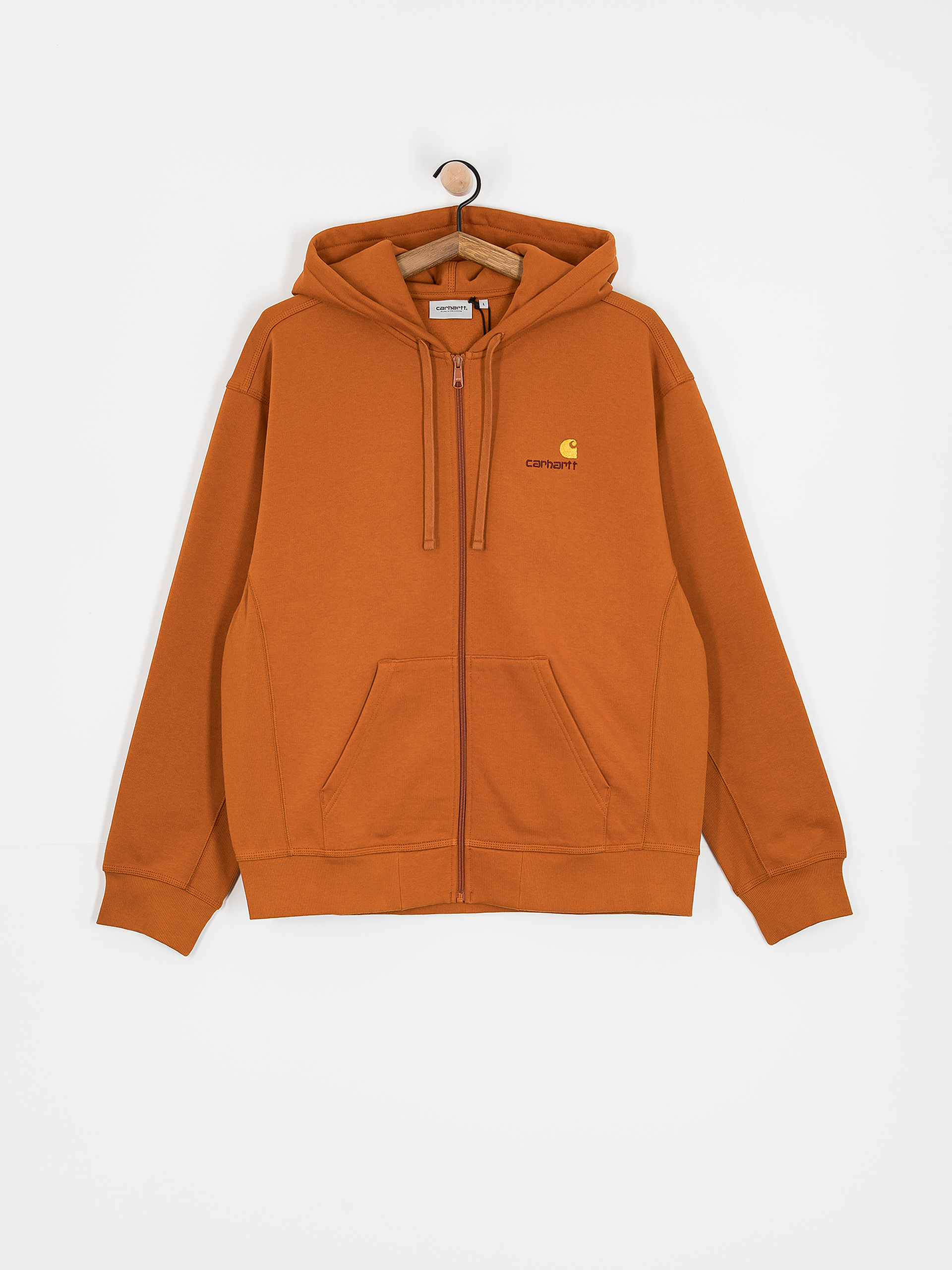 Hanorac cu glugă Carhartt WIP American Script ZHD (sienna)