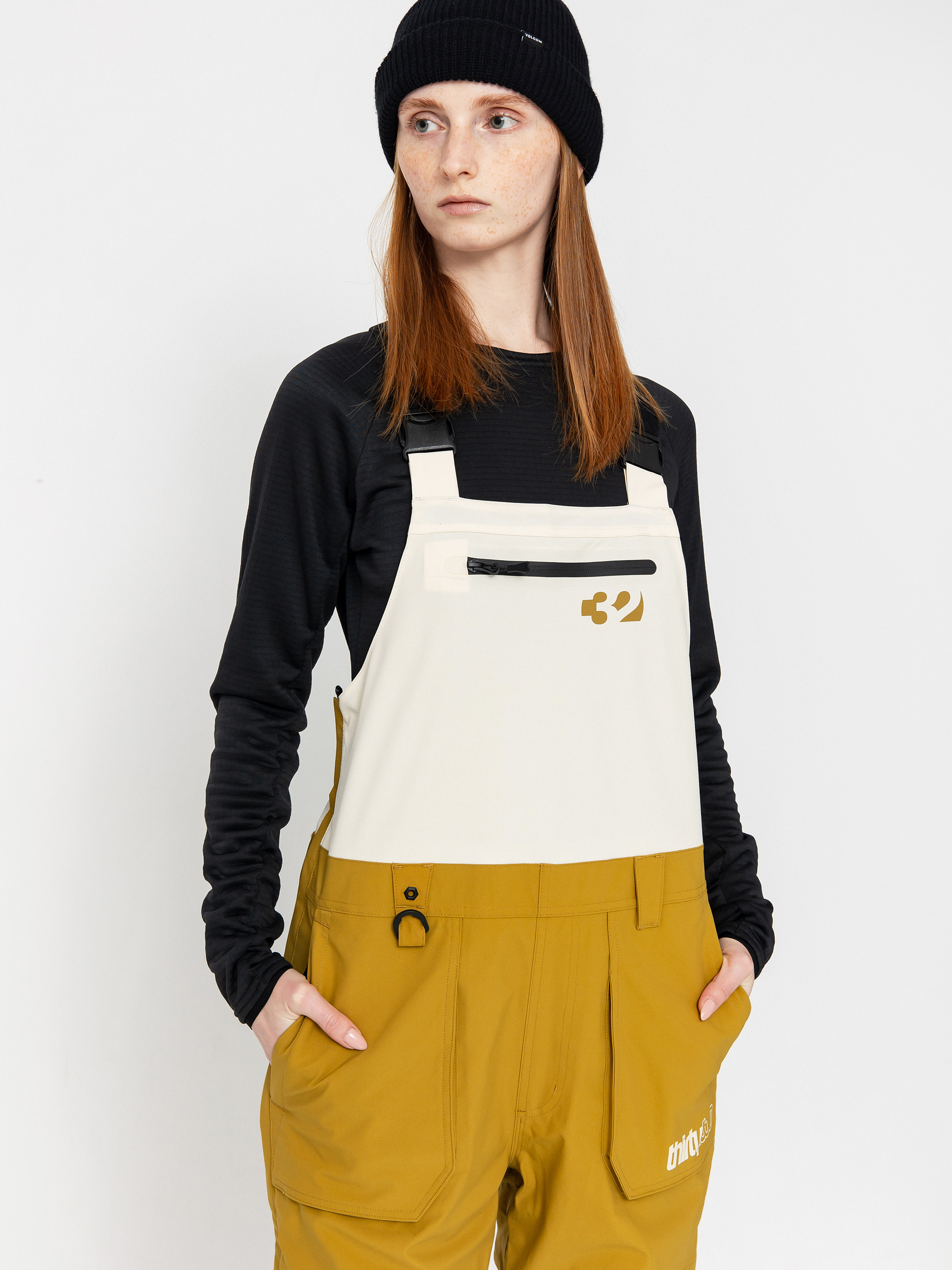 Pentru femei Pantaloni pentru snowboard ThirtyTwo Basement Bib (tan)