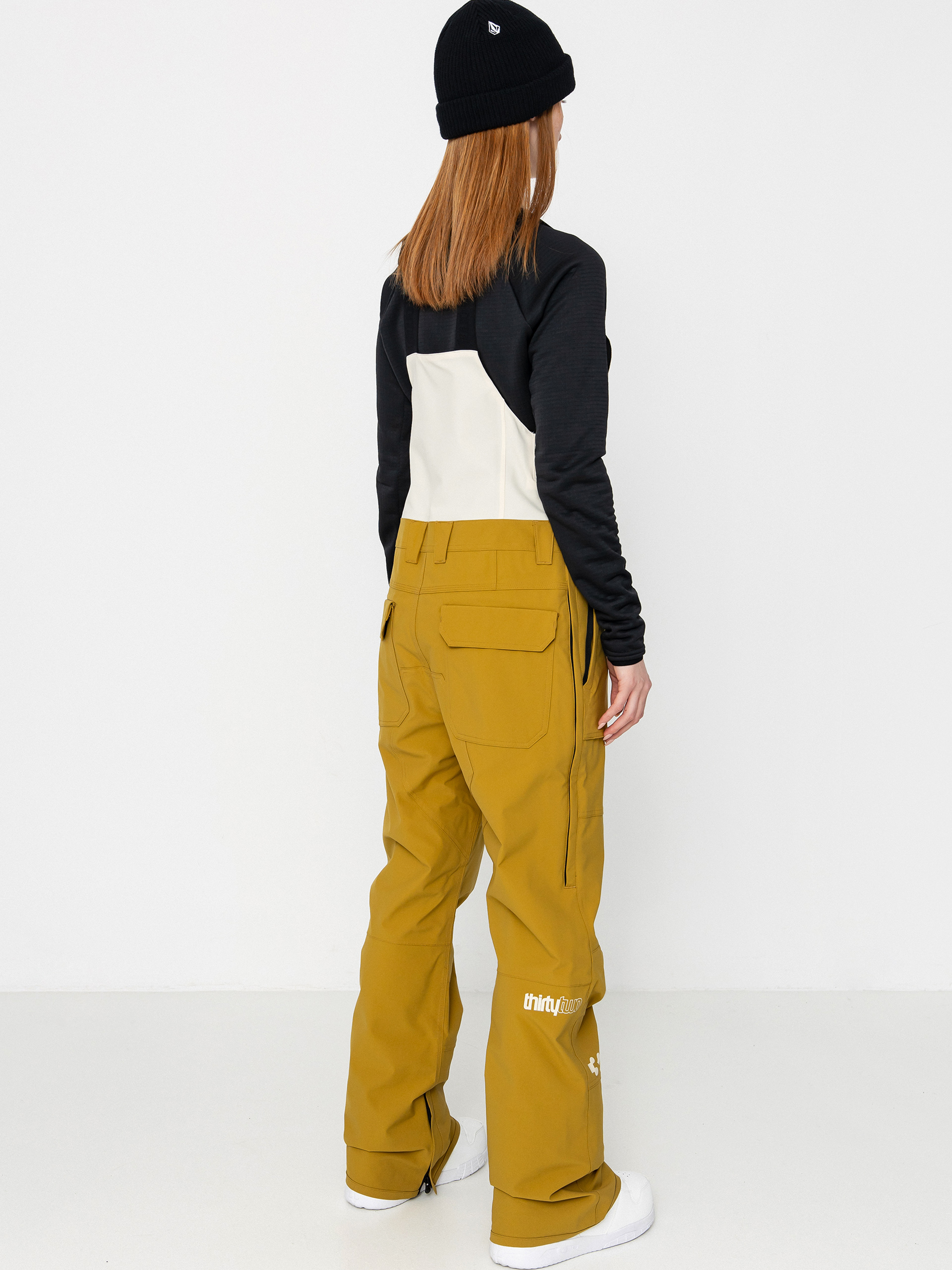 Pentru femei Pantaloni pentru snowboard ThirtyTwo Basement Bib (tan)