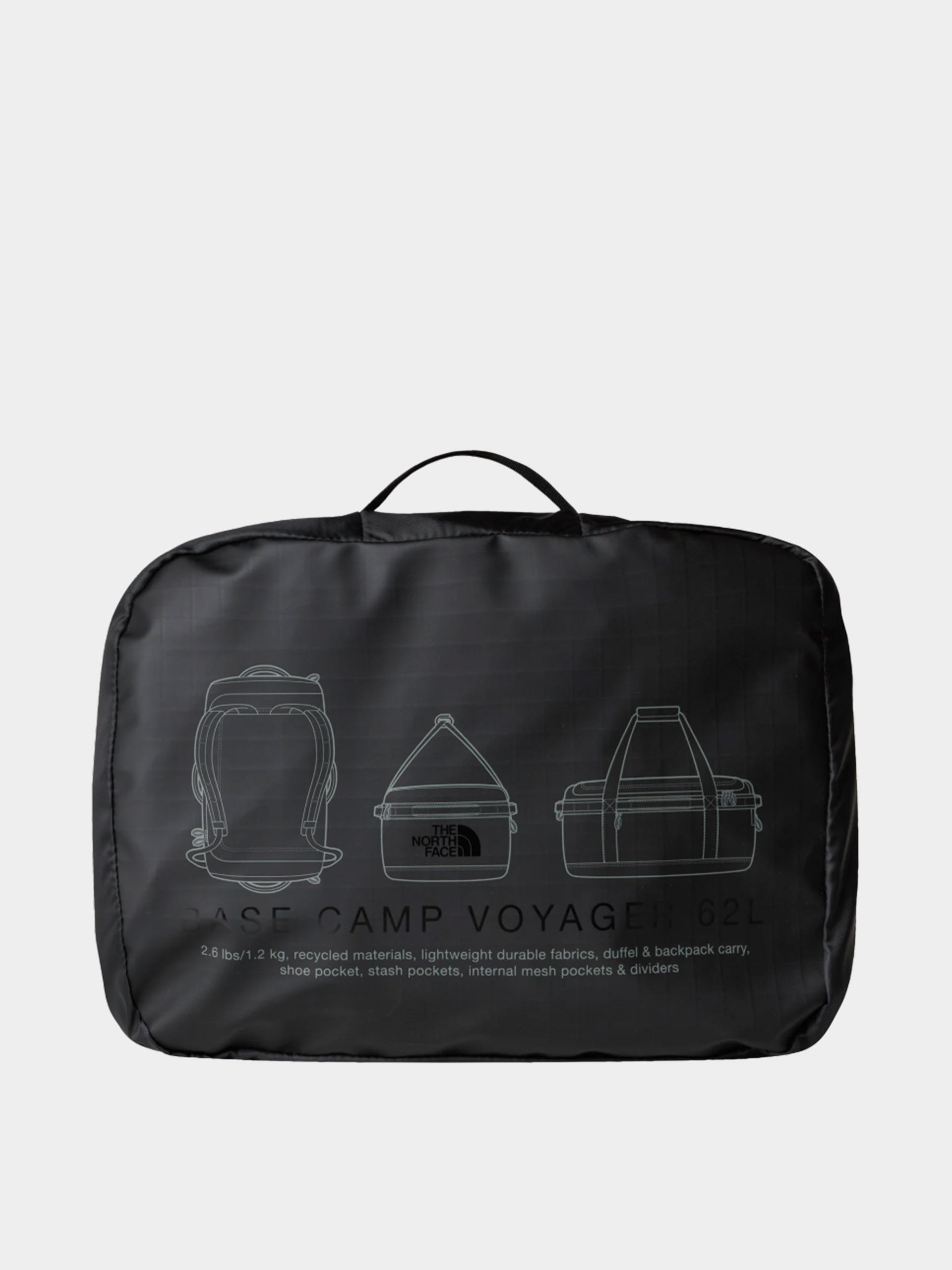 Geantă The North Face Base Camp Voyager Duffel 62L (tnf black/asphalt grey)