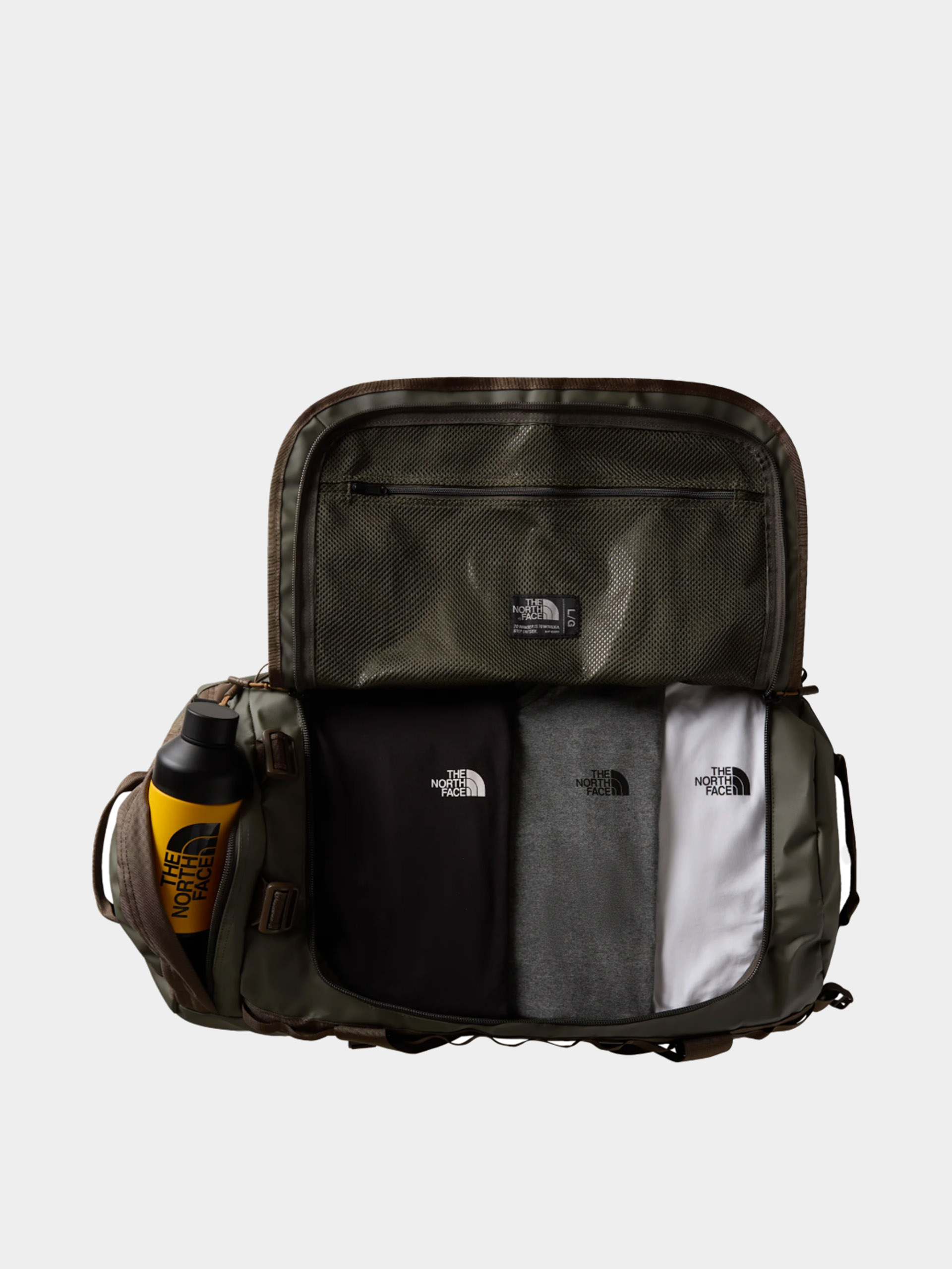 Geantă The North Face Base Camp Duffel L (new taupe green smokey)