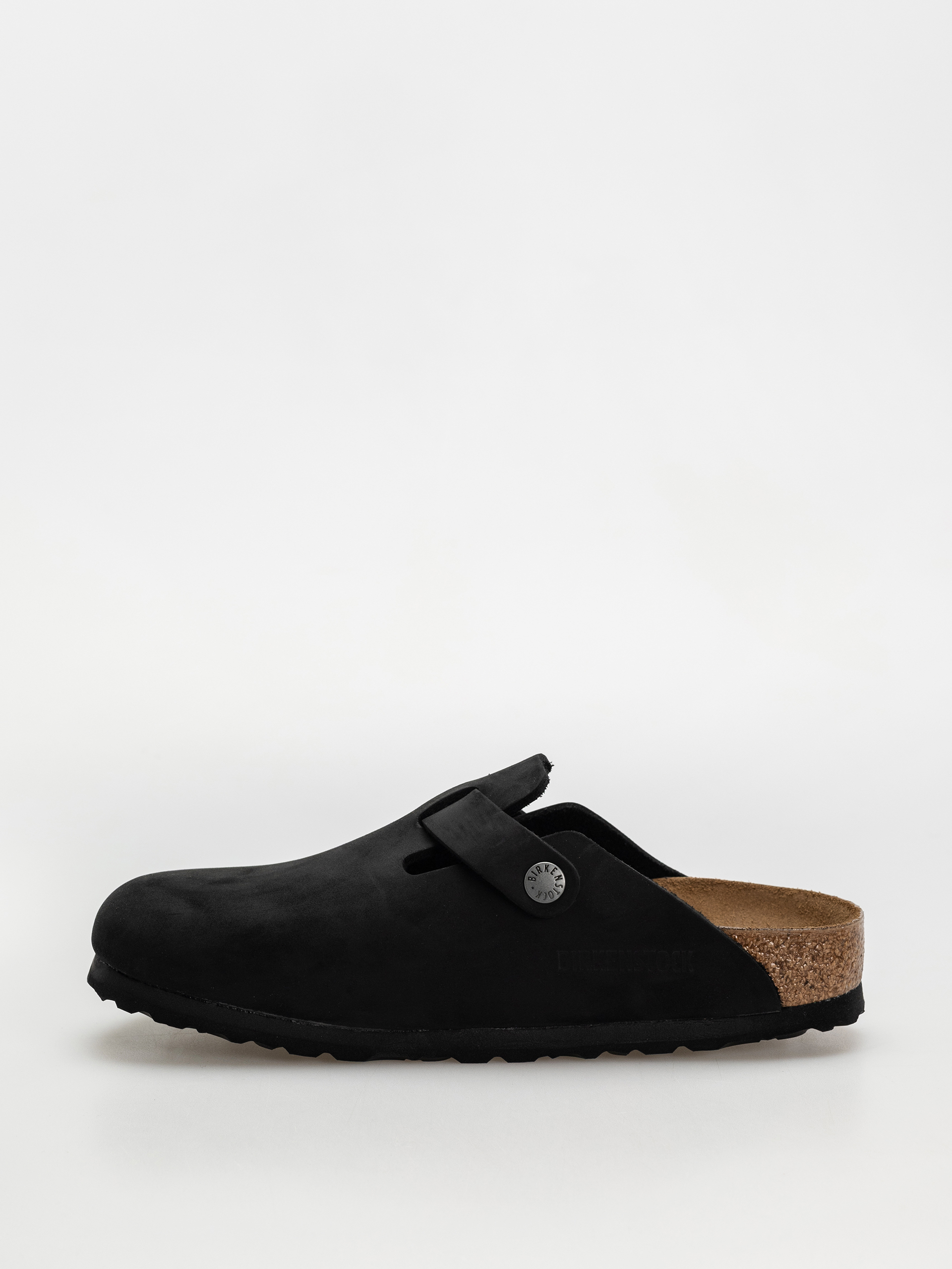 Șlapi Birkenstock Boston Oiled Leather Narrow Wmn - gri (black)