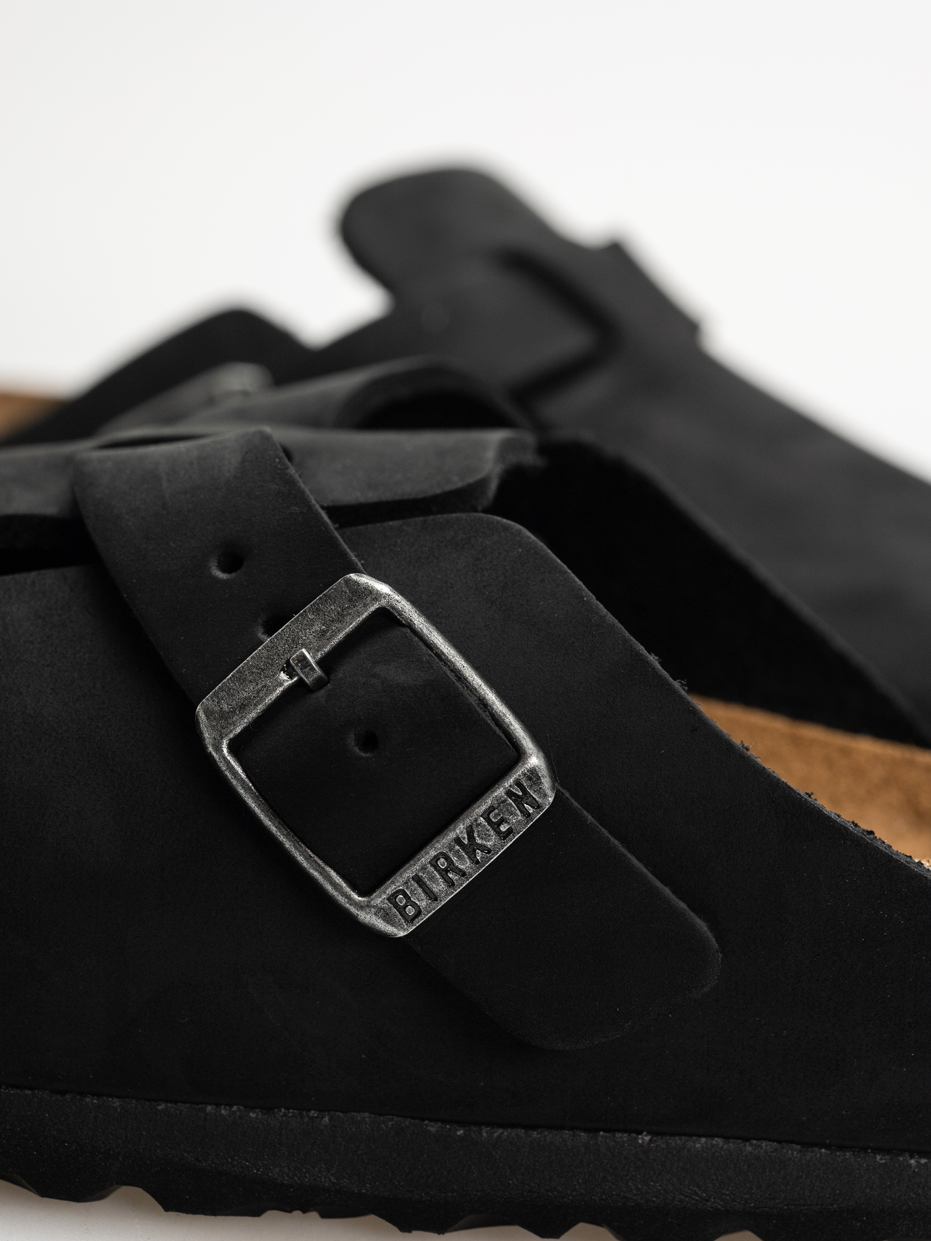 Șlapi Birkenstock Boston Oiled Leather Narrow Wmn (black)