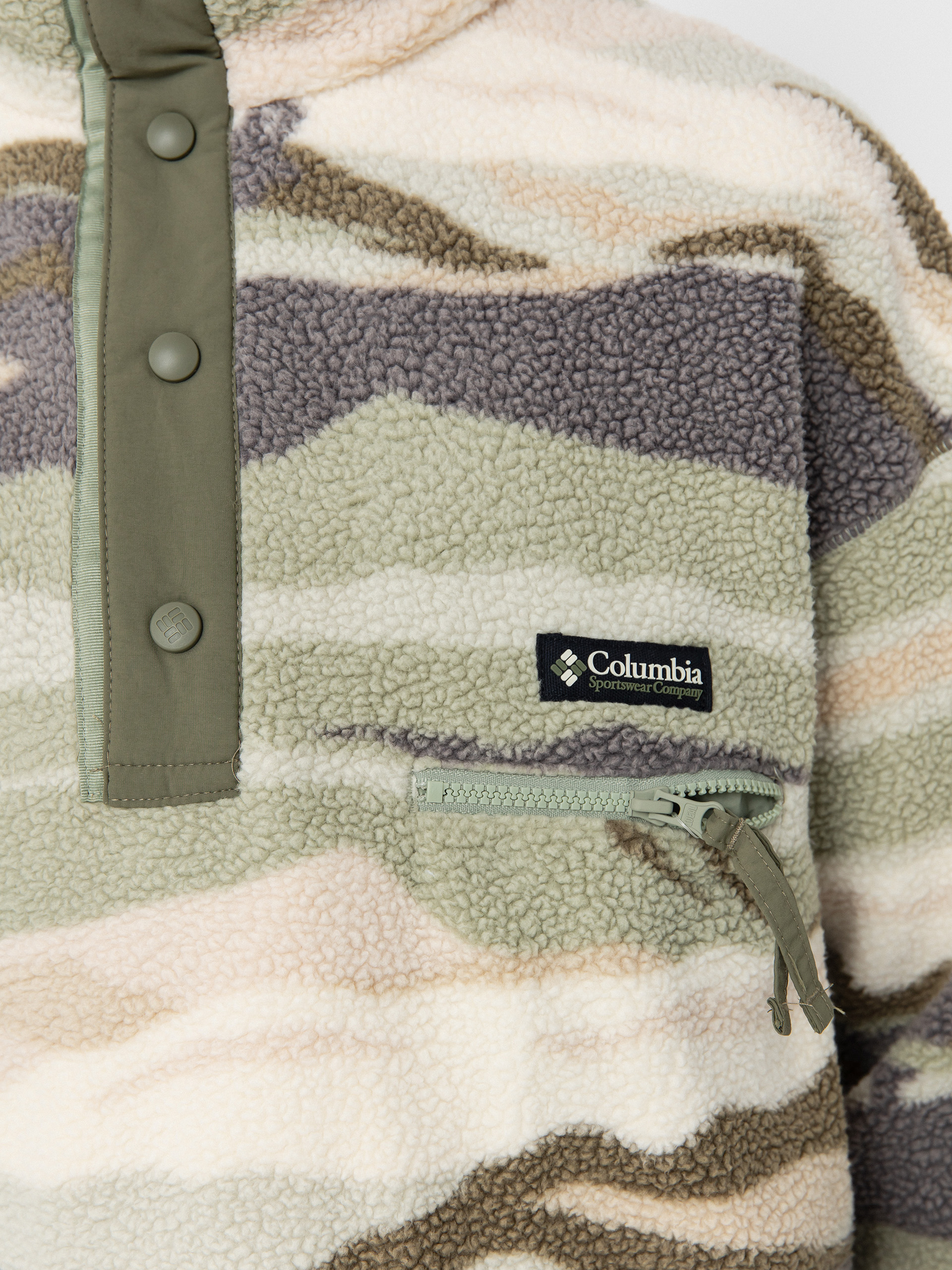 Pentru bărbați Hanorac din fleece Columbia Helvetia II Printed Half Snap (safari rouge va)