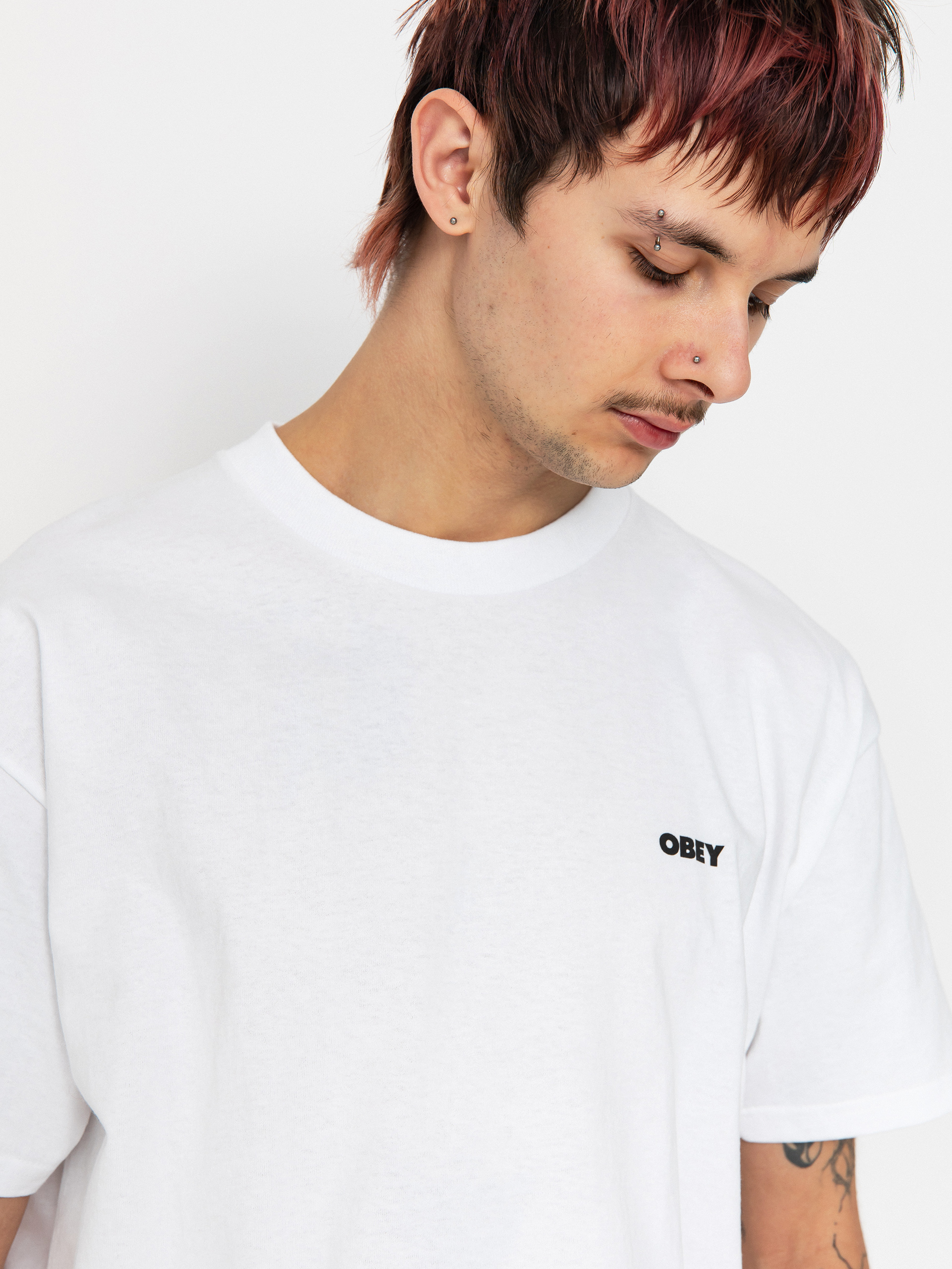 Tricou OBEY Icon Stencil Flame (white)