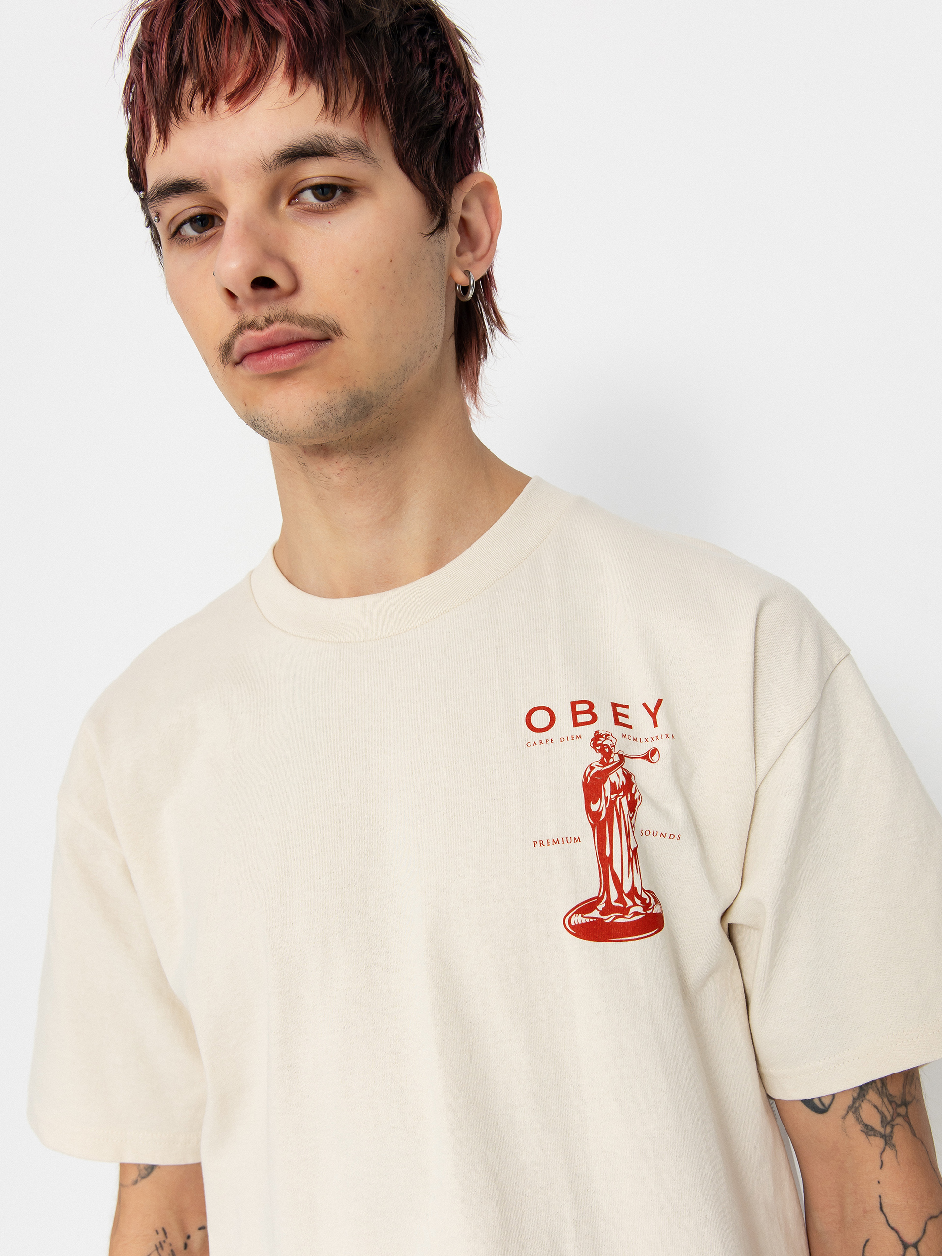 Tricou OBEY Premium Sounds (cream)