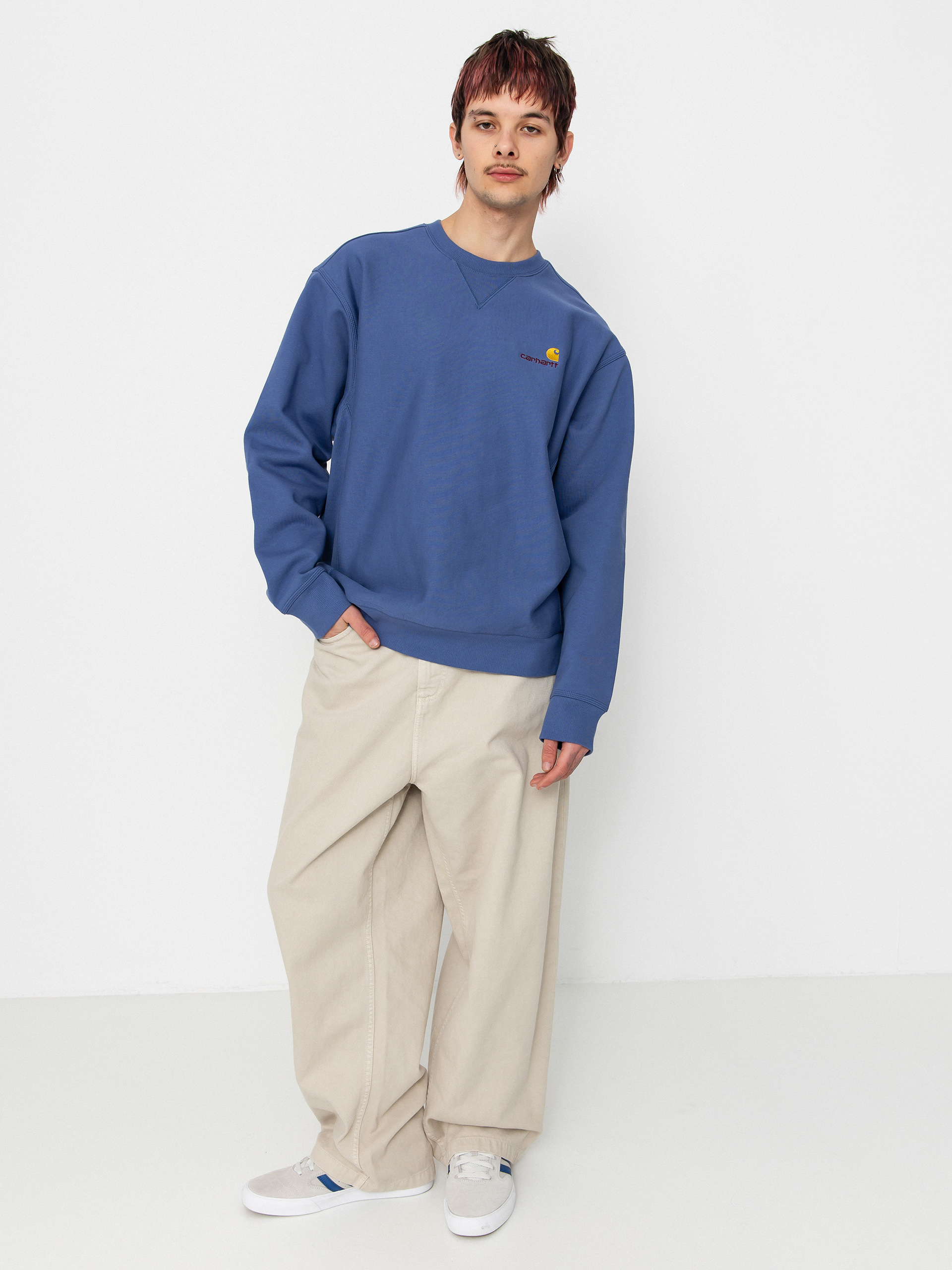 Hanorac Carhartt WIP American Script (blue iris)