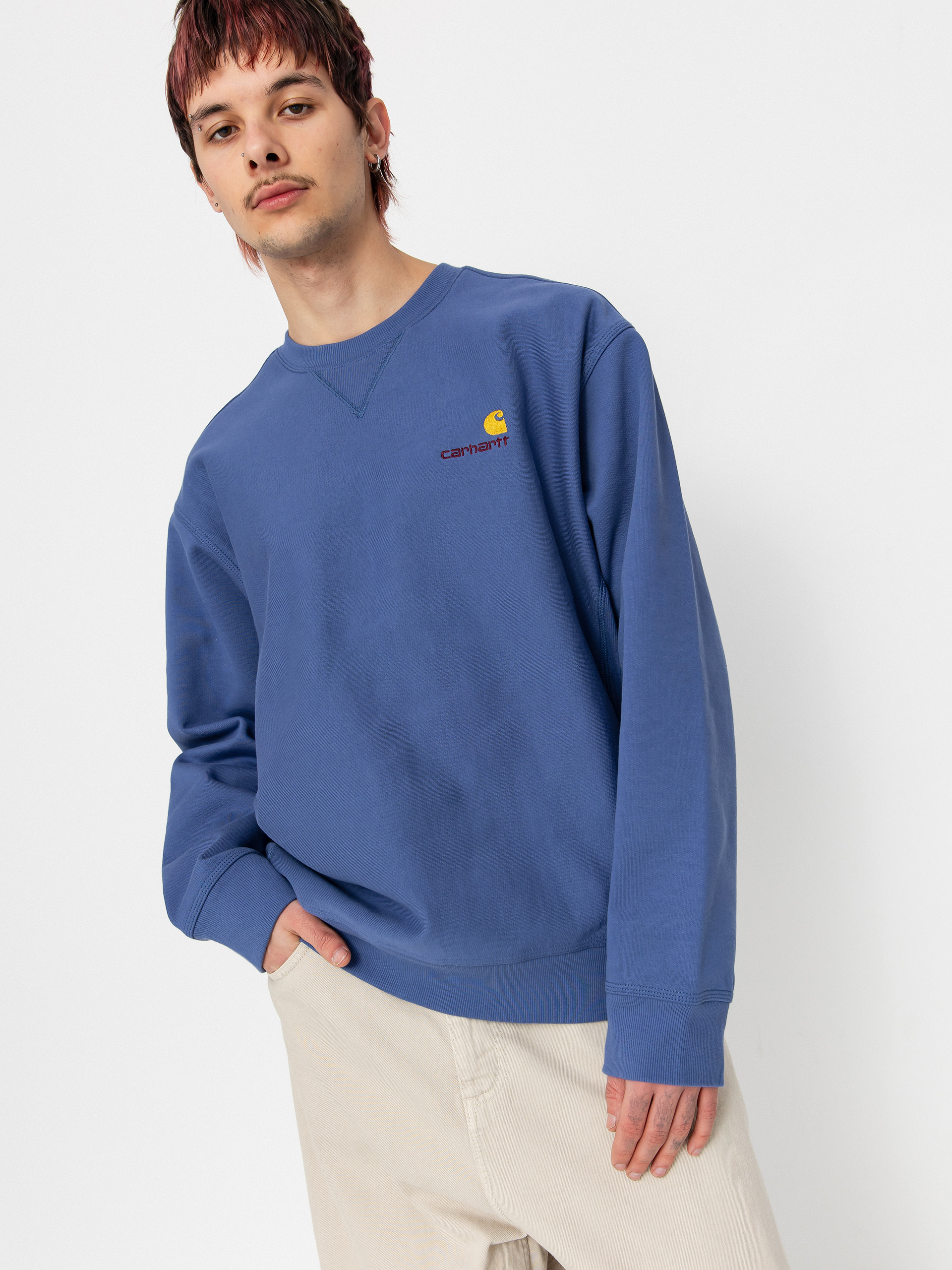 Hanorac Carhartt WIP American Script (blue iris)