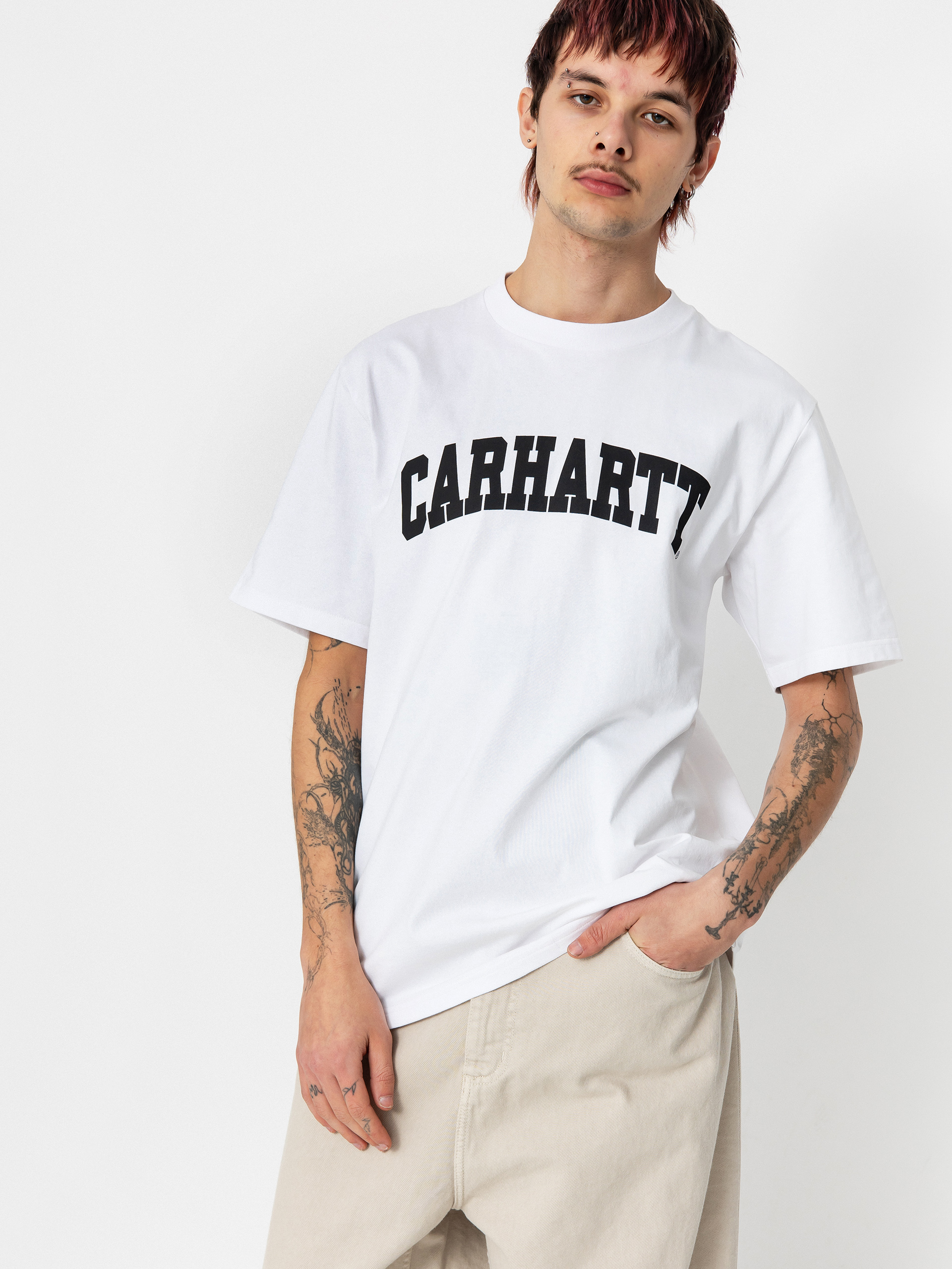 Tricou Carhartt WIP University (white/black)