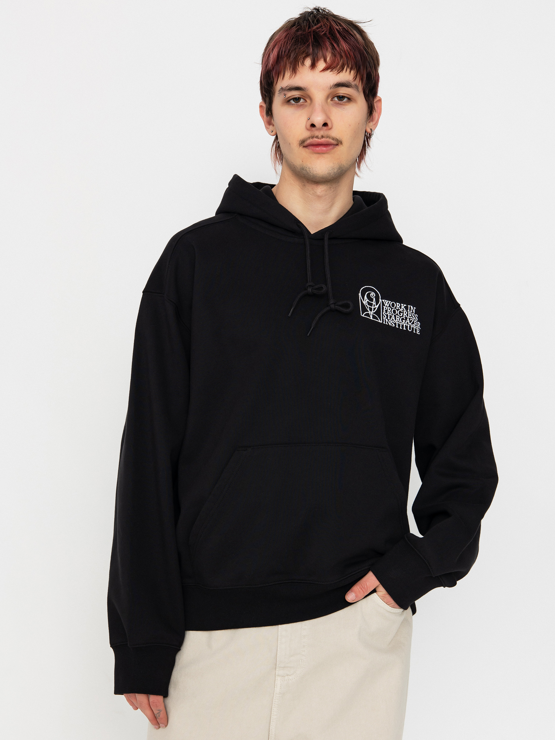 Hanorac cu glugă Carhartt WIP Stargazer HD (black/white)