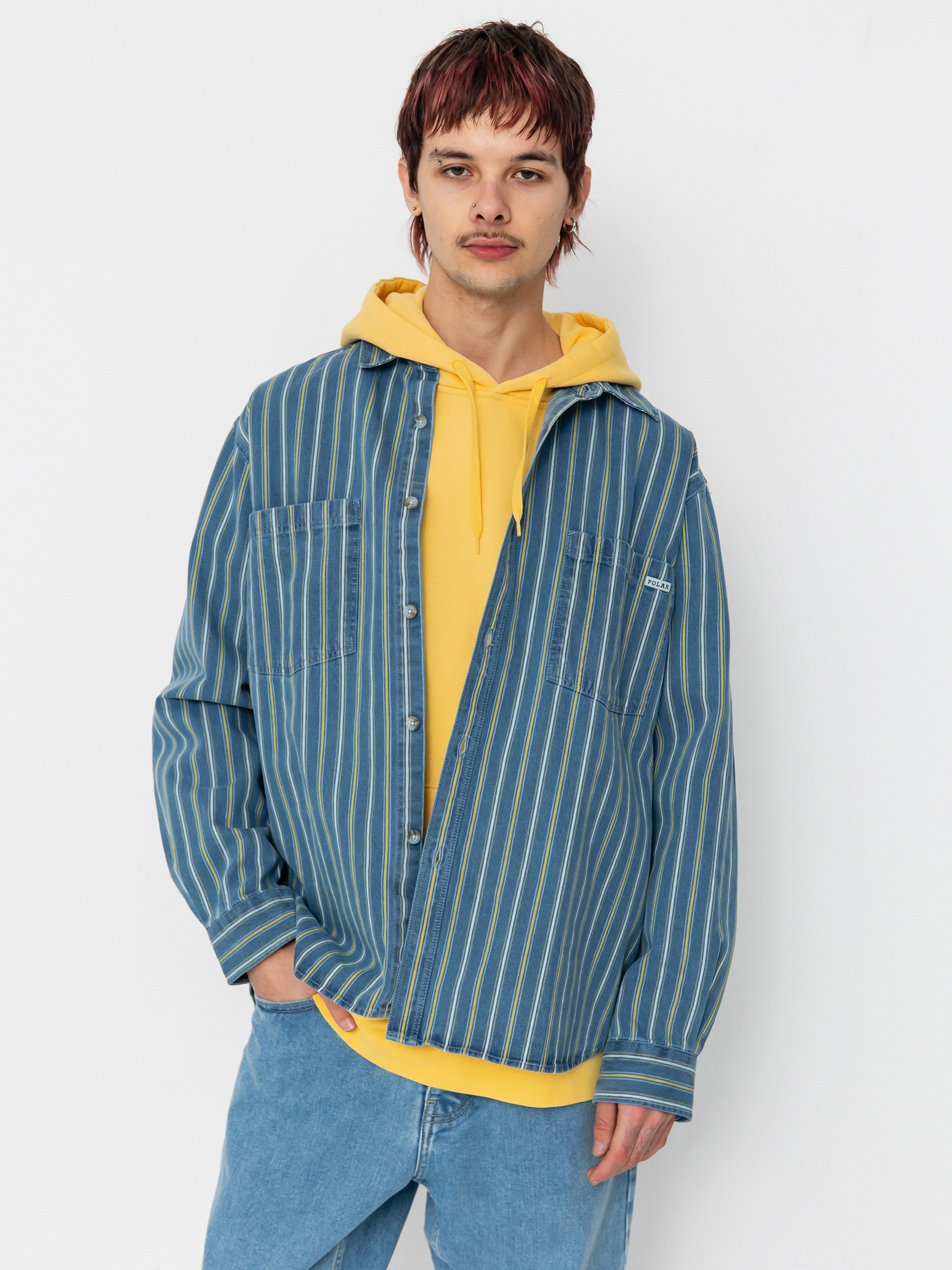 Cămașă Polar Skate Mike Denim (blue/yellow)