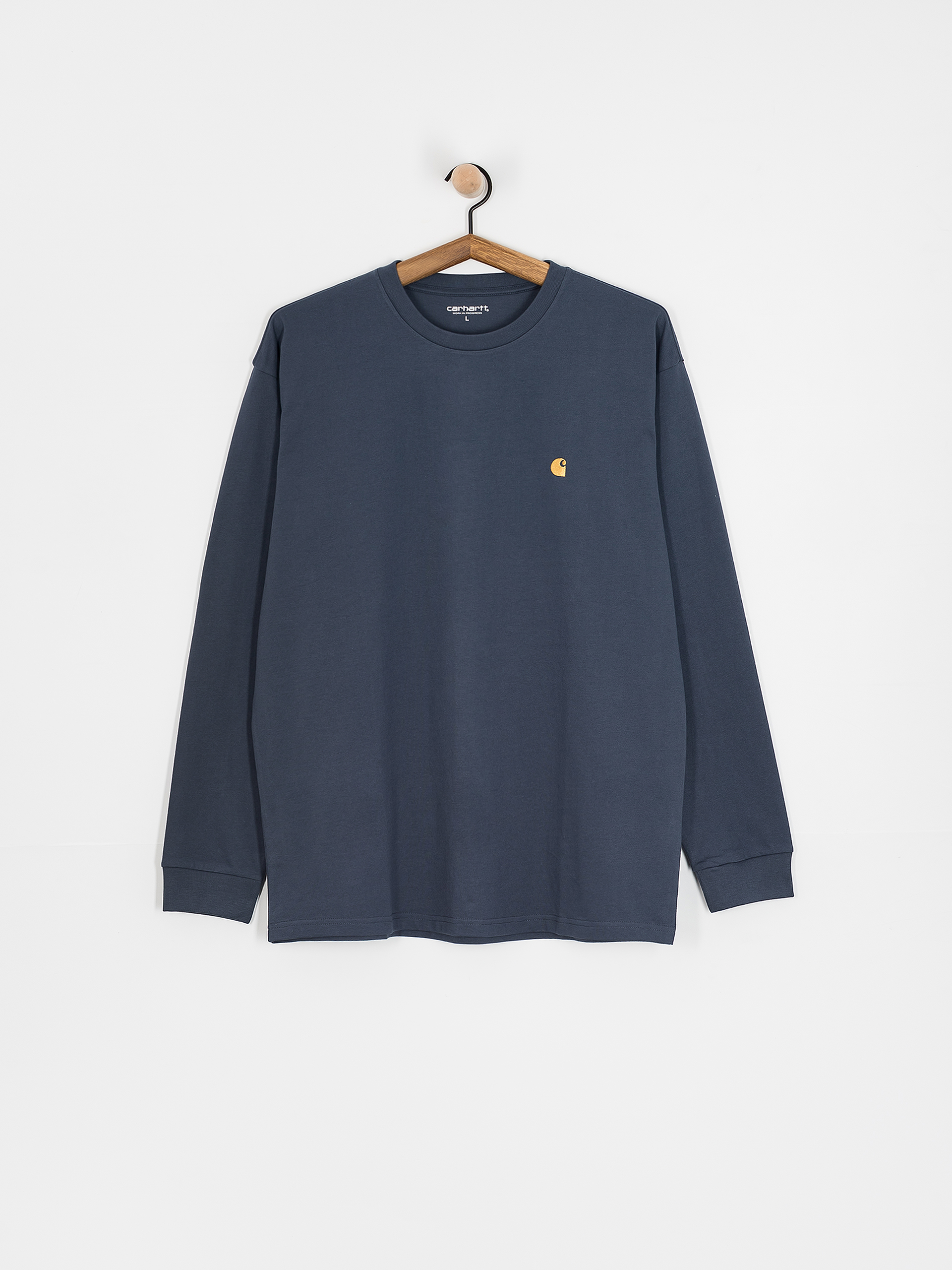 Longsleeve Carhartt WIP Chase (dusky blue/gold)