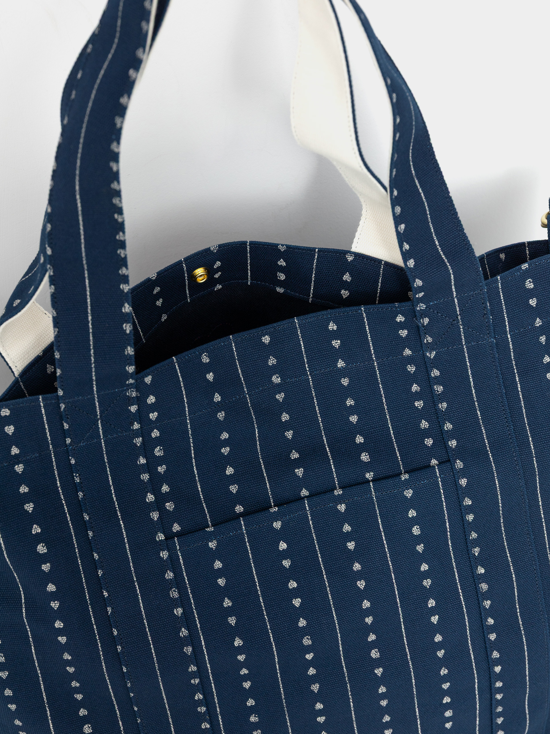 Geantă Carhartt WIP Drewe Tote (heart c pinstripe/ink/natural)