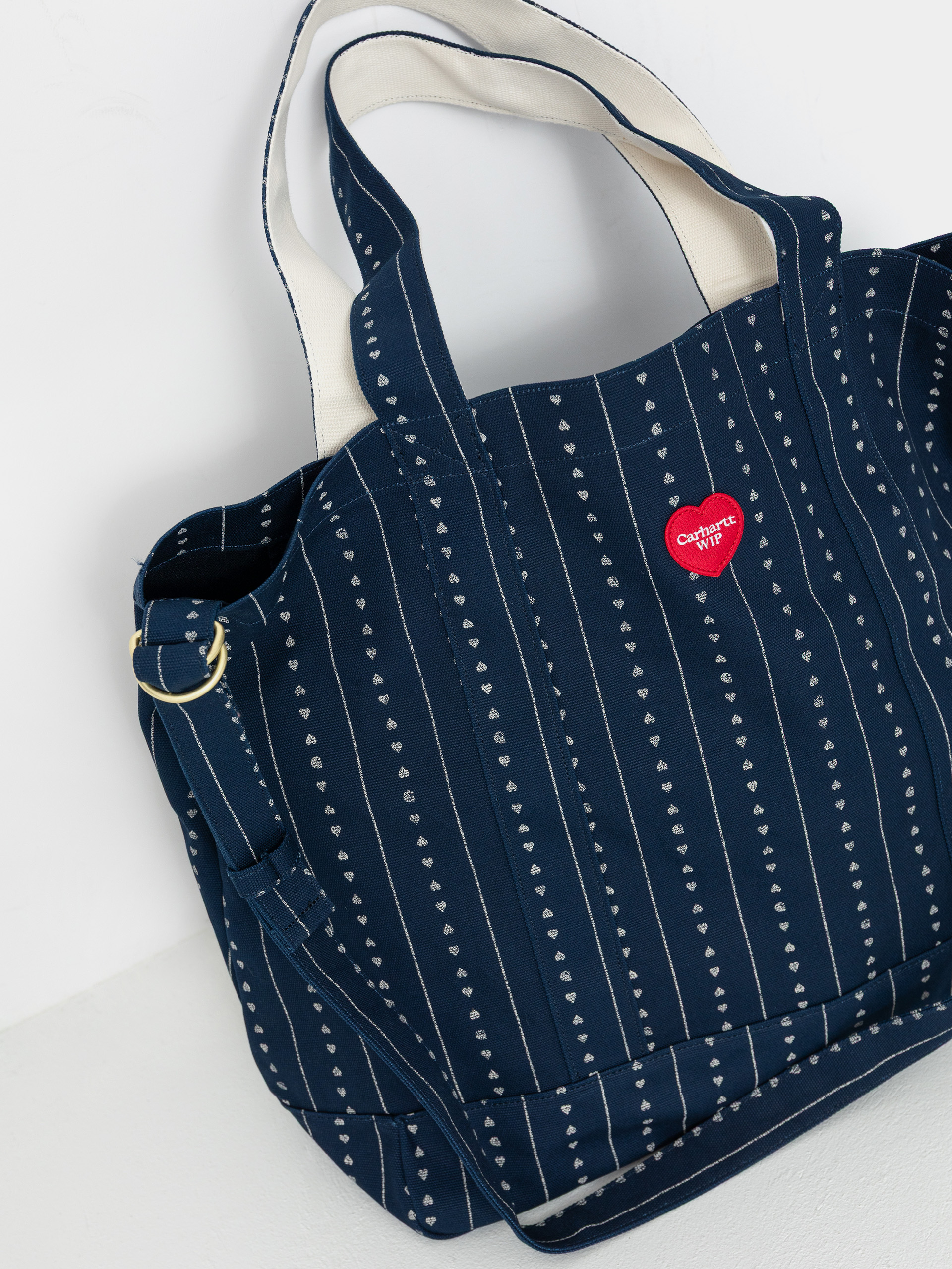 Geantă Carhartt WIP Drewe Tote (heart c pinstripe/ink/natural)