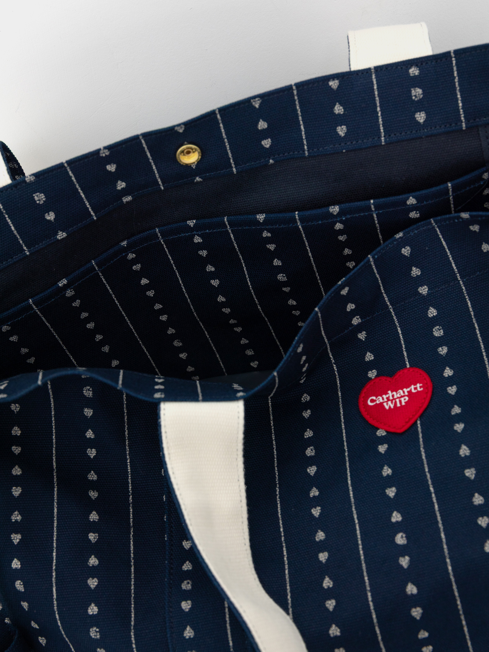 Geantă Carhartt WIP Drewe Tote (heart c pinstripe/ink/natural)