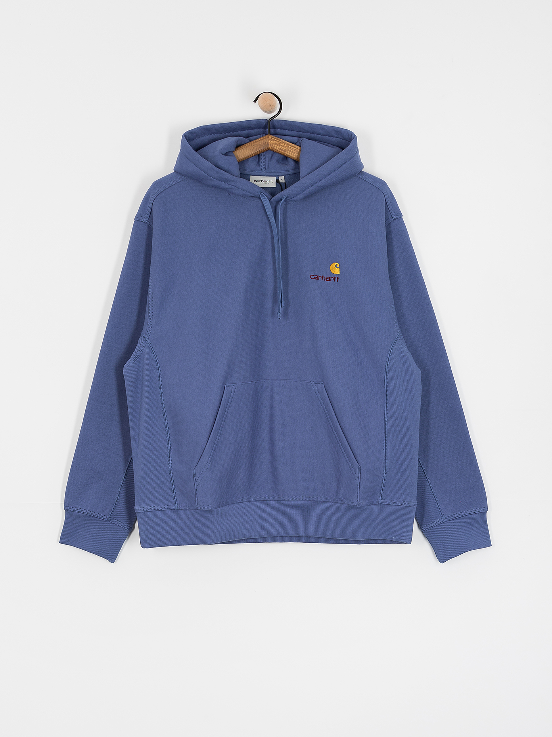 Hanorac cu glugă Carhartt WIP American Script HD (blue iris)