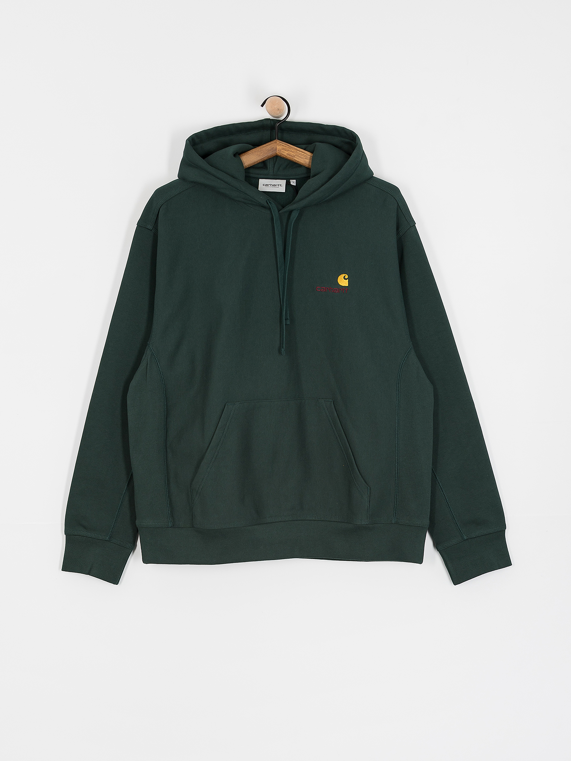 Hanorac cu glugă Carhartt WIP American Script HD (conifer)